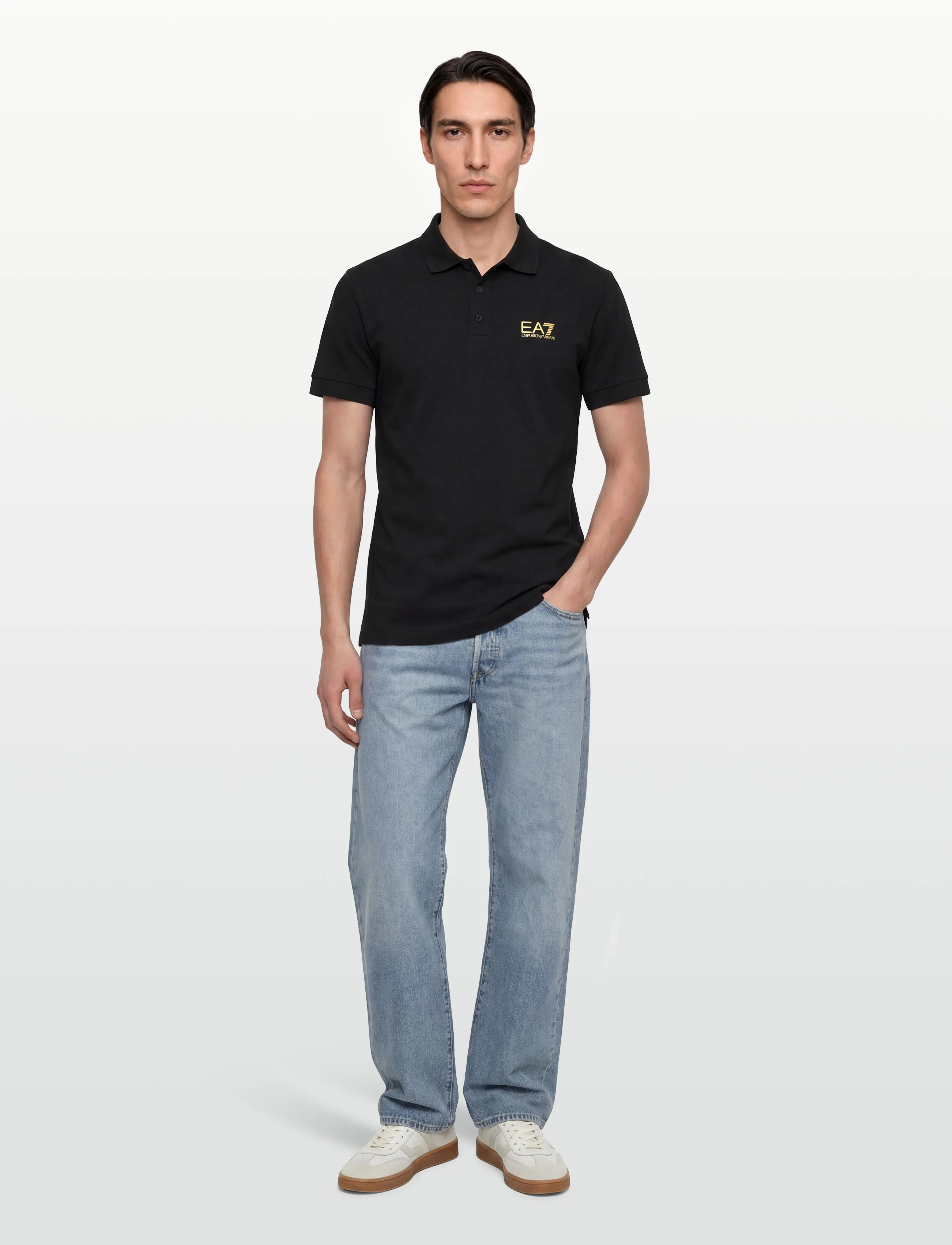EA7 Polo Shirt, L, Polos, Schwarz - Short-sleeved, Männerswear