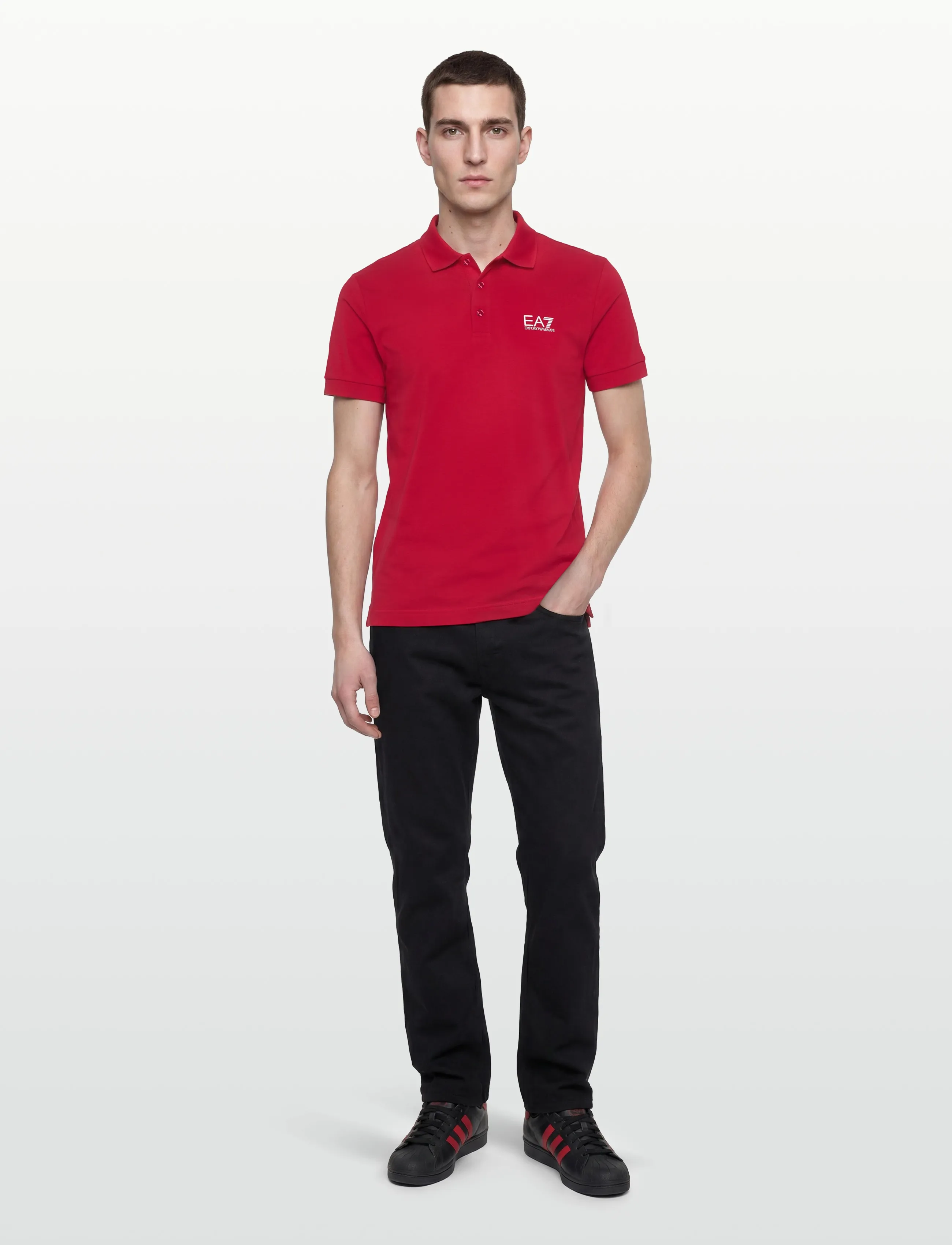EA7 Polo Shirt, XXL, Polos, Rot - Short-sleeved, Männerswear