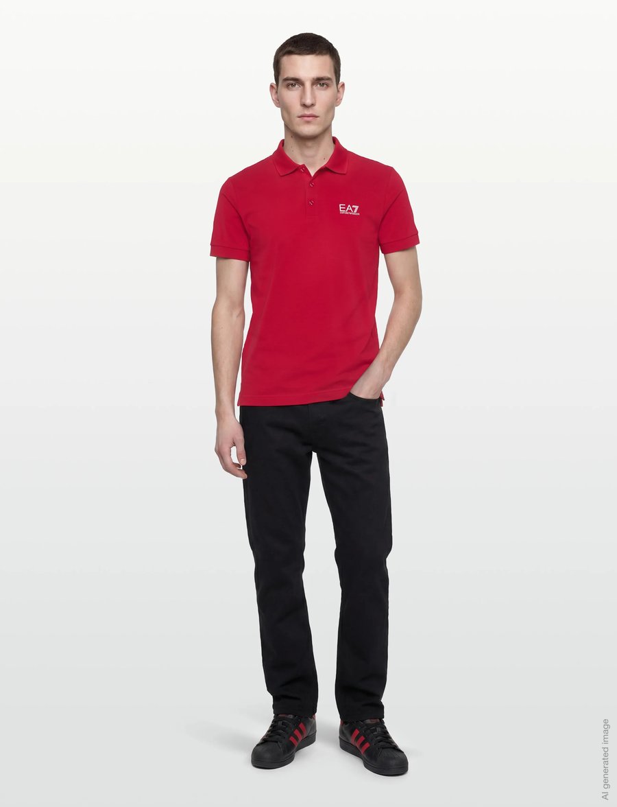EA7 - POLO SHIRT - kortärmade pikéer - haute red - 0