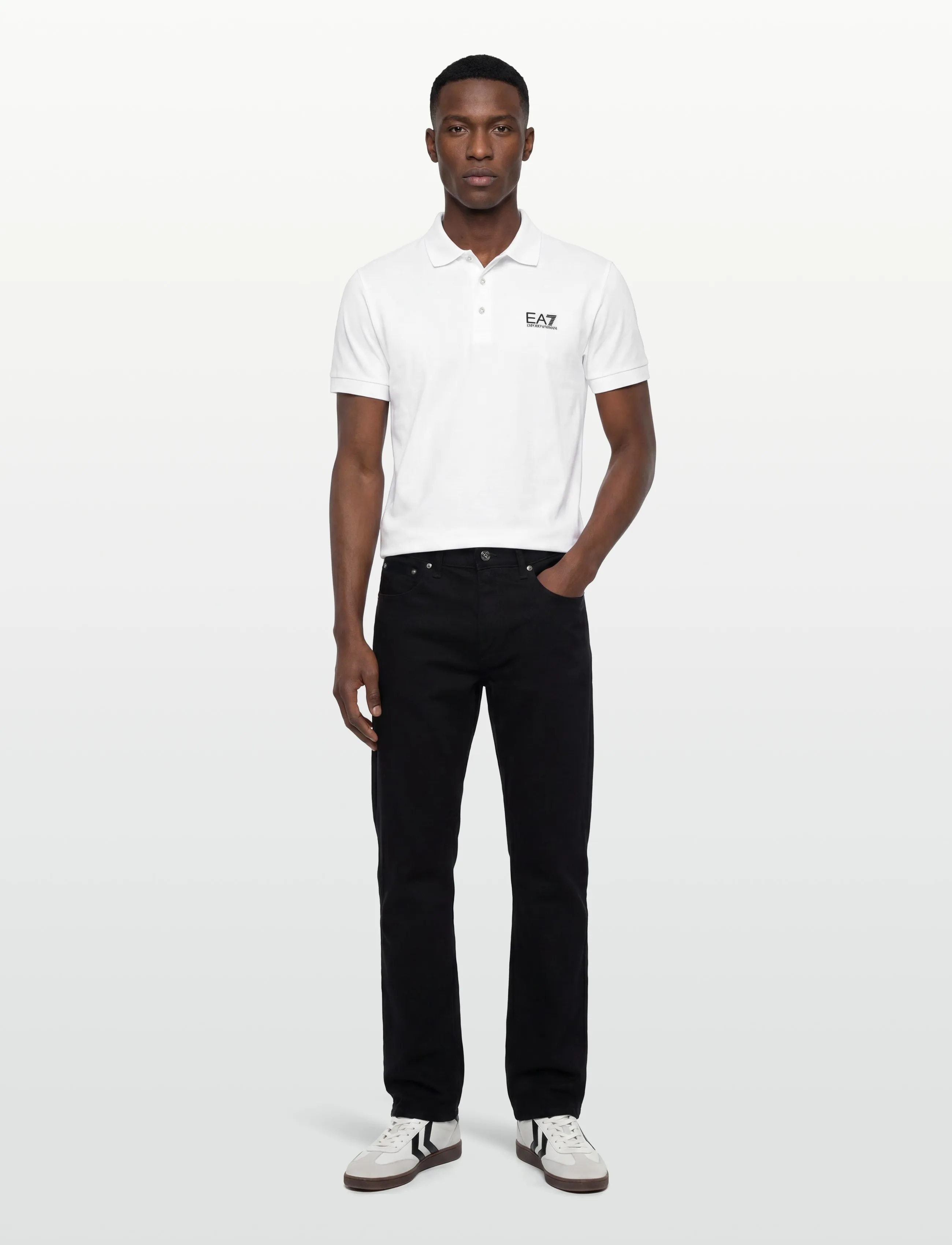 EA7 Polo Shirt, L, Polos, Weiß - Short-sleeved, Männerswear