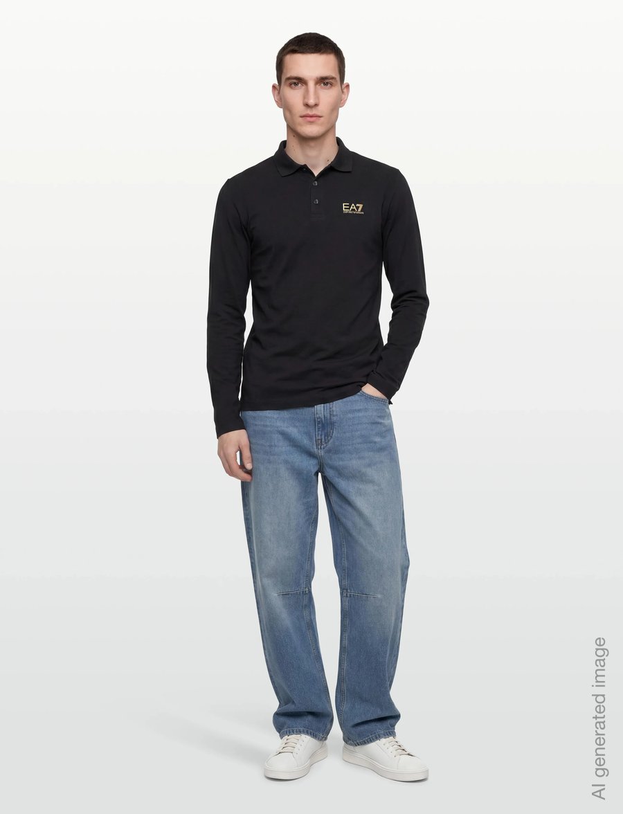 EA7 - POLO SHIRT - long-sleeved polos - black - 0