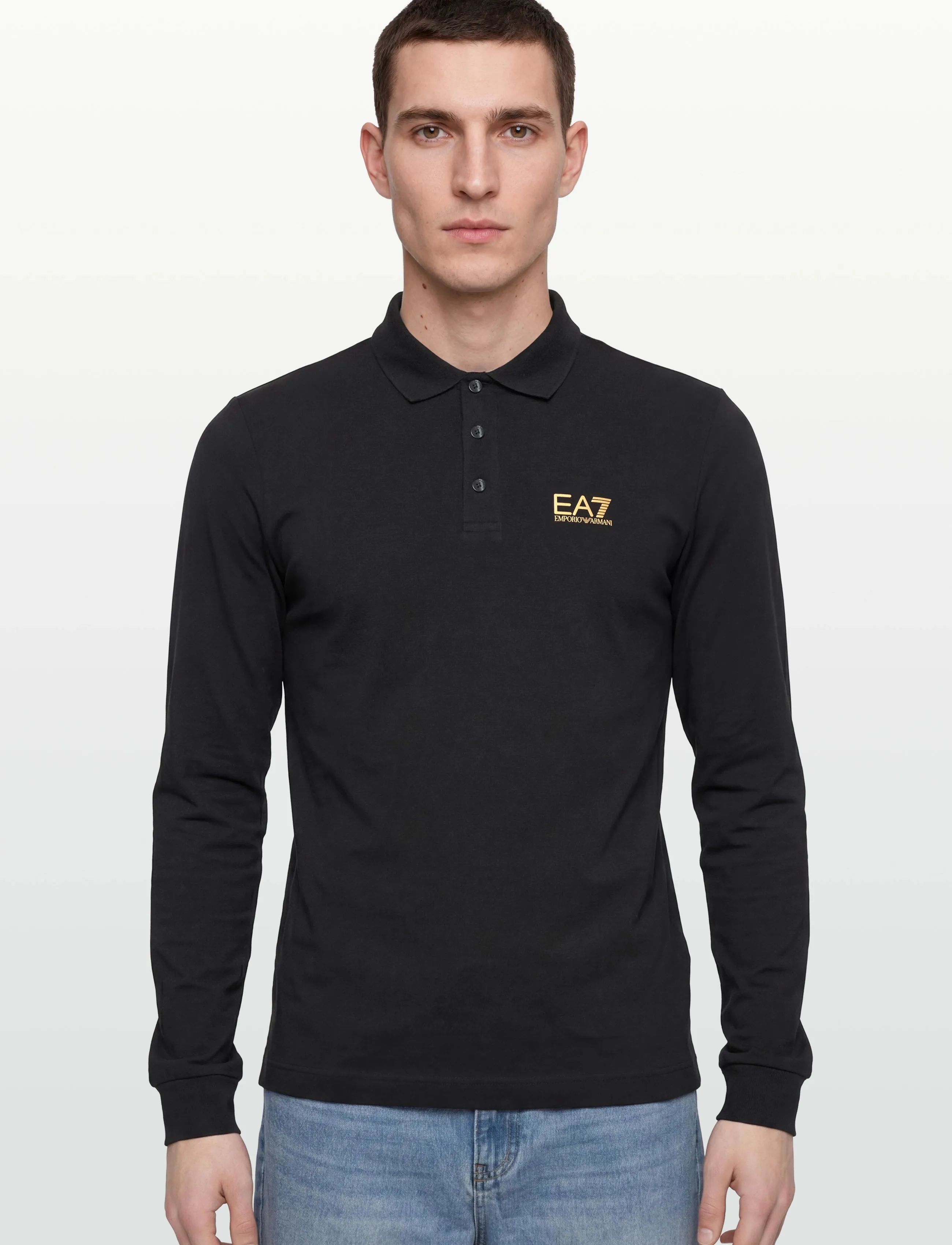 EA7 - POLO SHIRT - langærmede poloer - black - 3