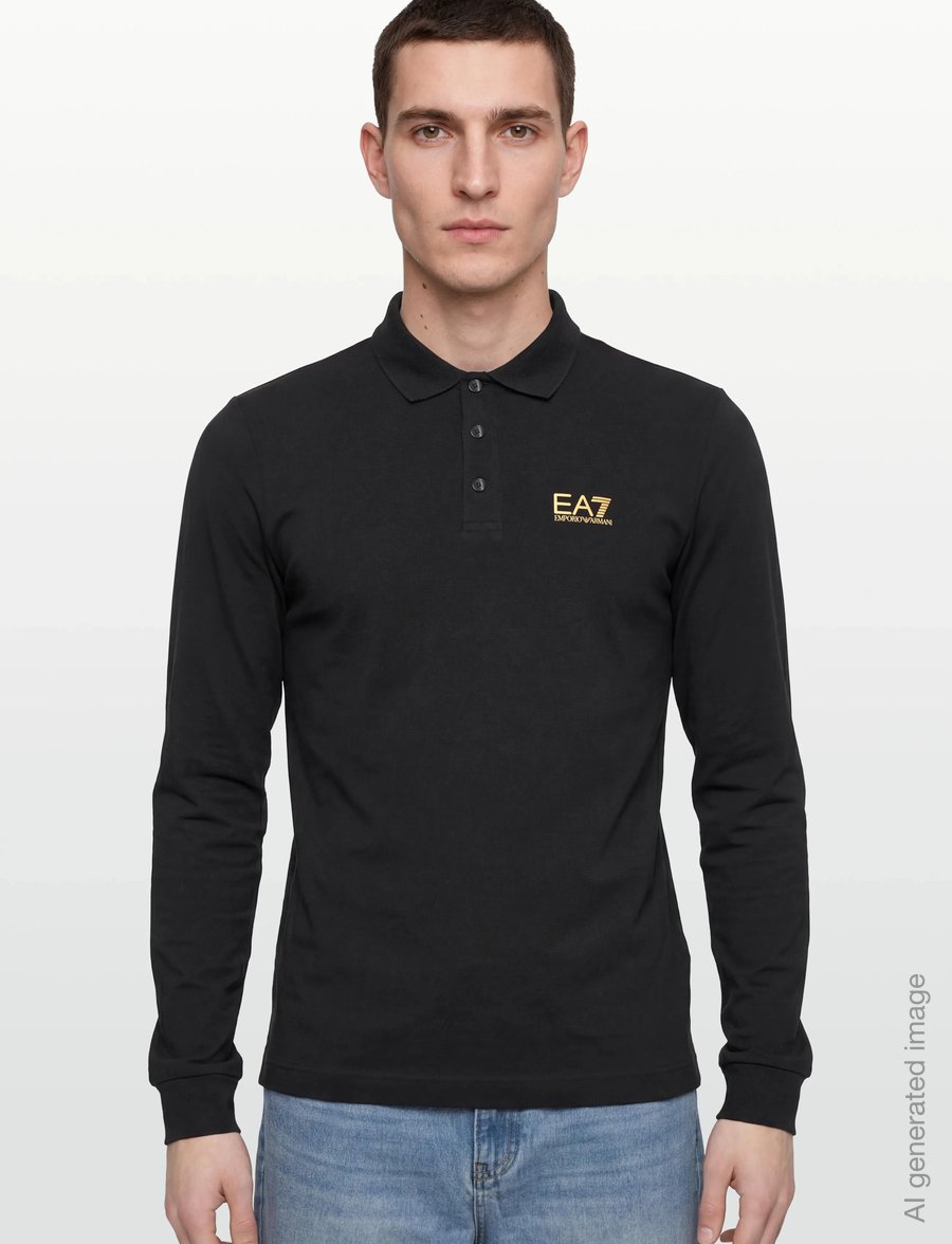 EA7 - POLO SHIRT - long-sleeved polos - black - 3