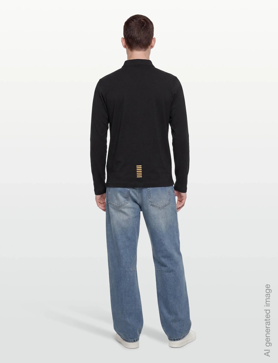 EA7 - POLO SHIRT - long-sleeved polos - black - 4
