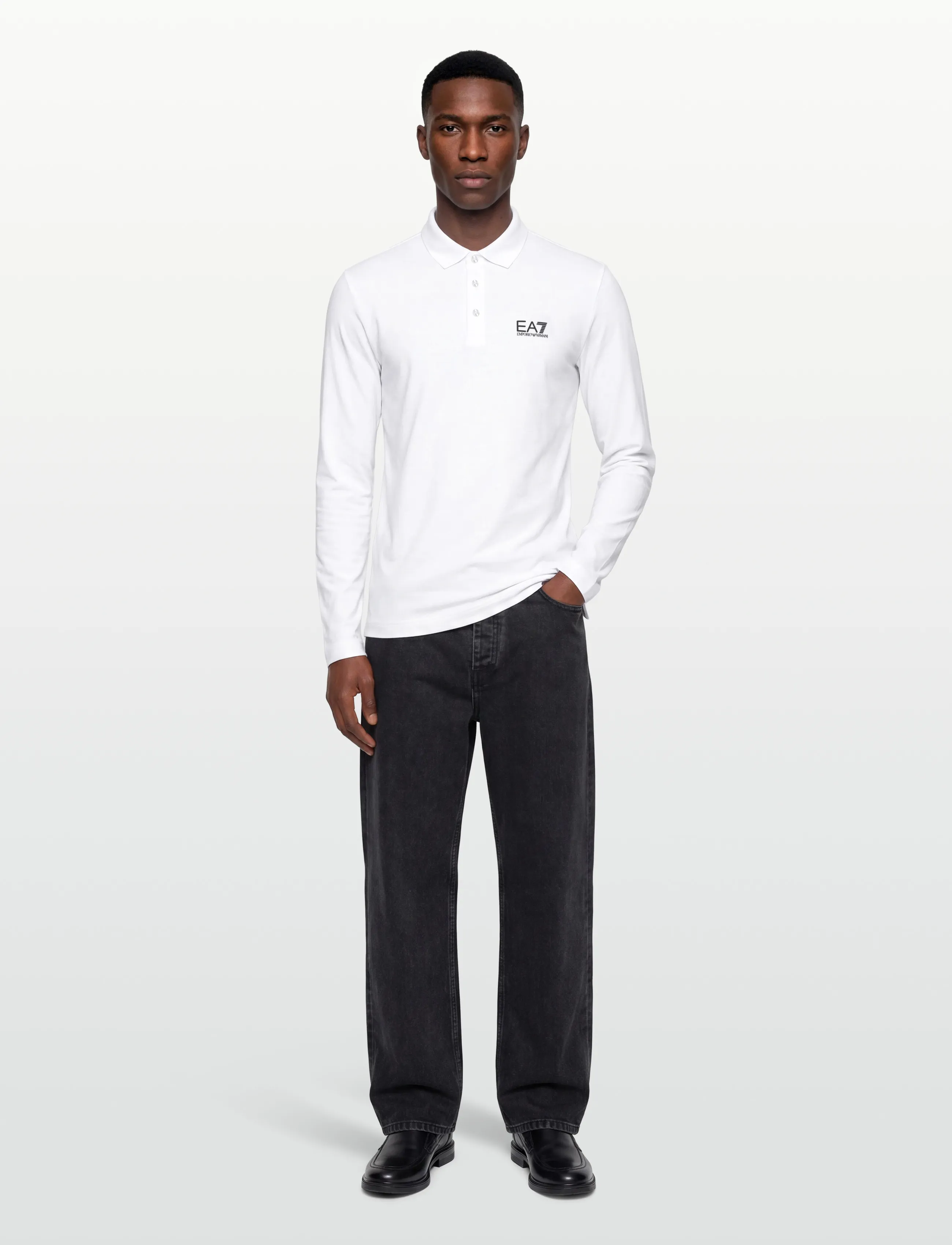 EA7 Polo Shirt, XXL, Polos, Weiß - Long-sleeved, Männerswear