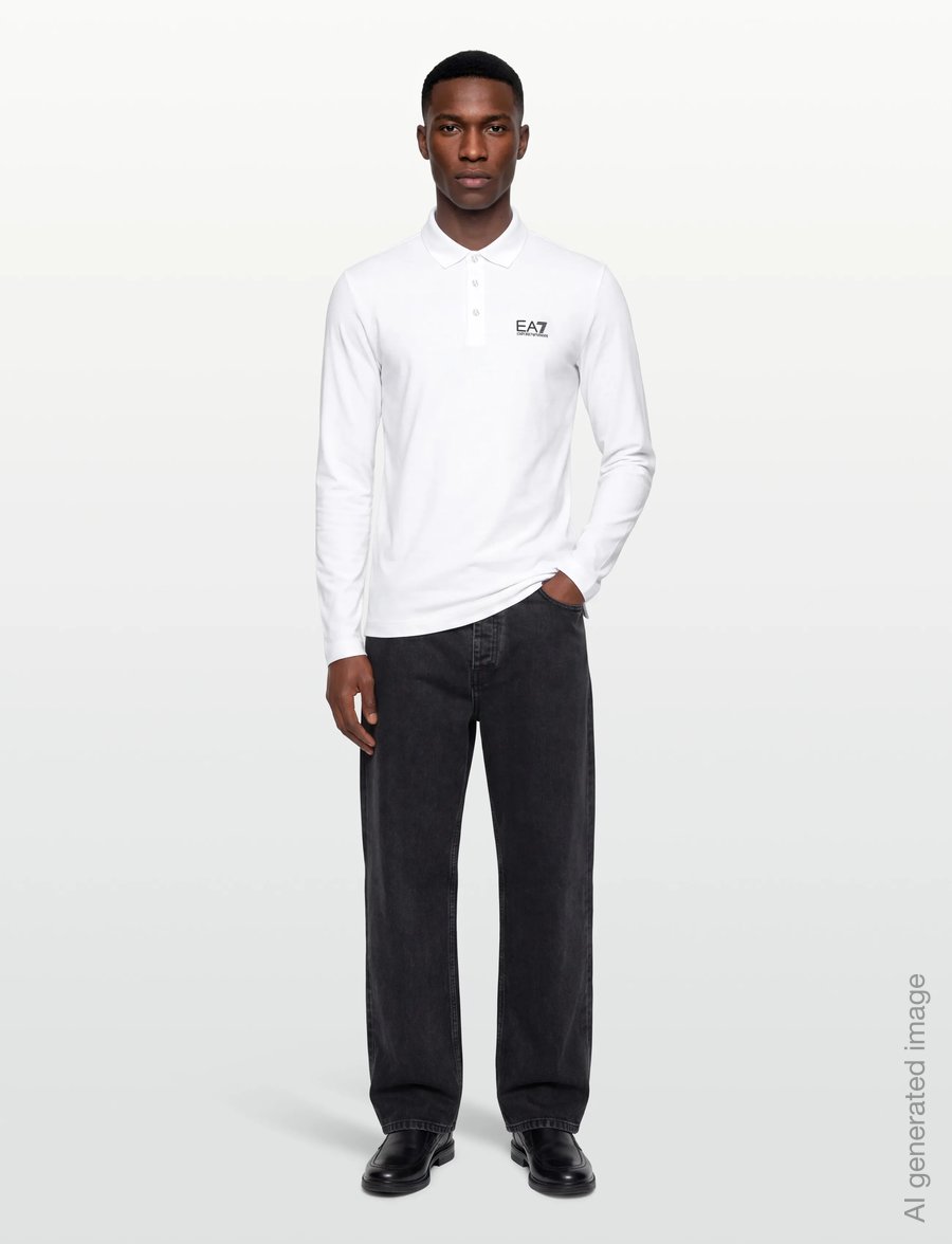 EA7 - POLO SHIRT - langärmelig - white - 0