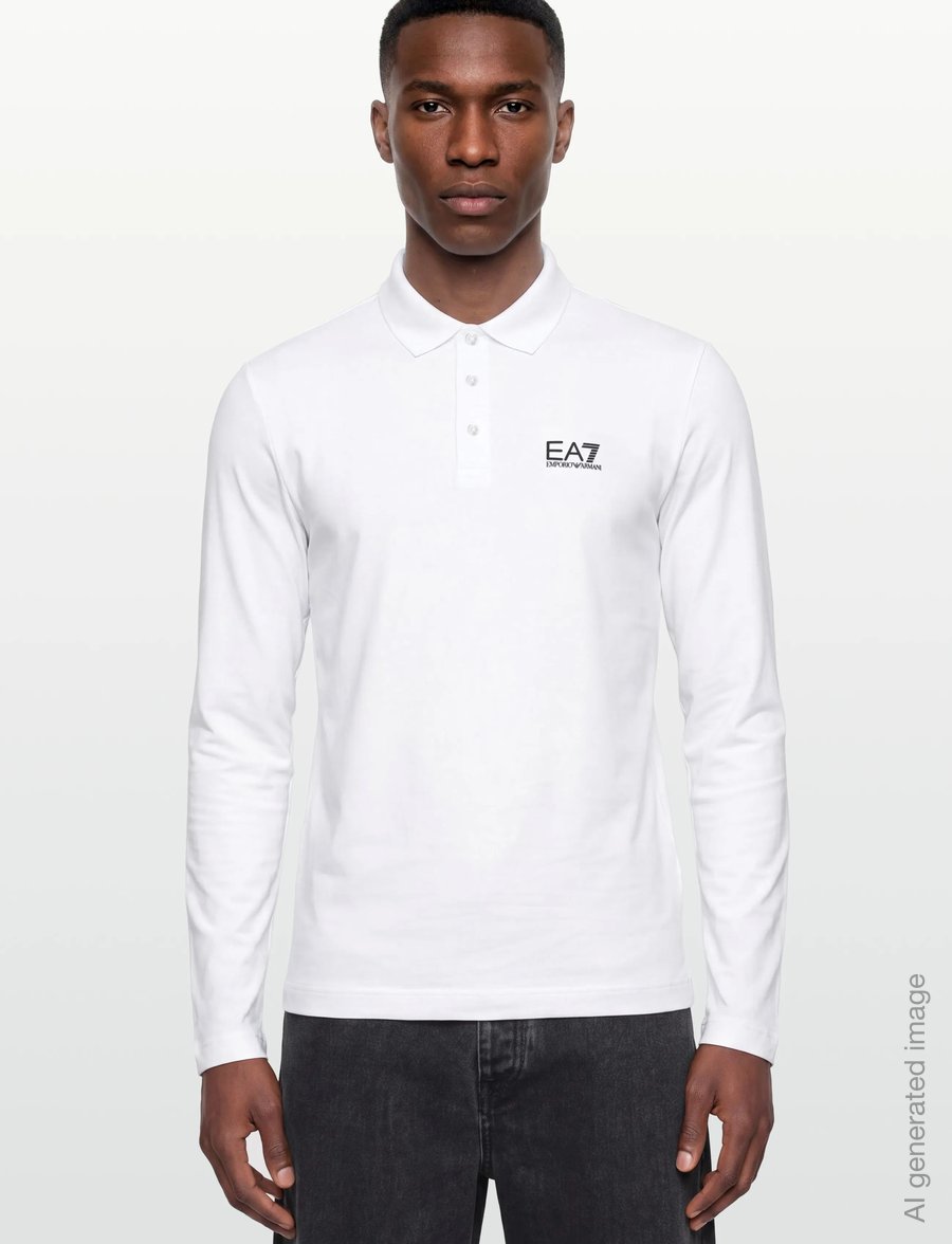EA7 - POLO SHIRT - langärmelig - white - 3