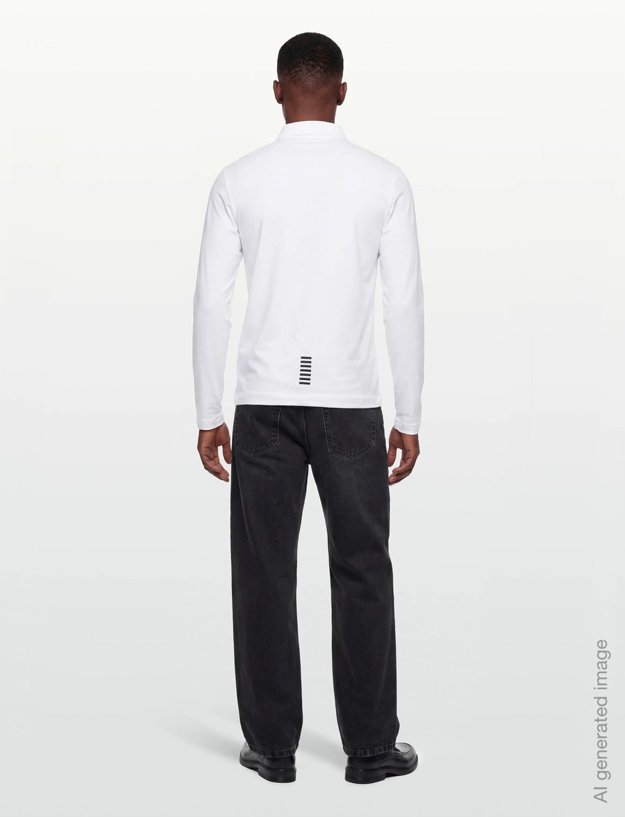 EA7 - POLO SHIRT - langärmelig - white - 4