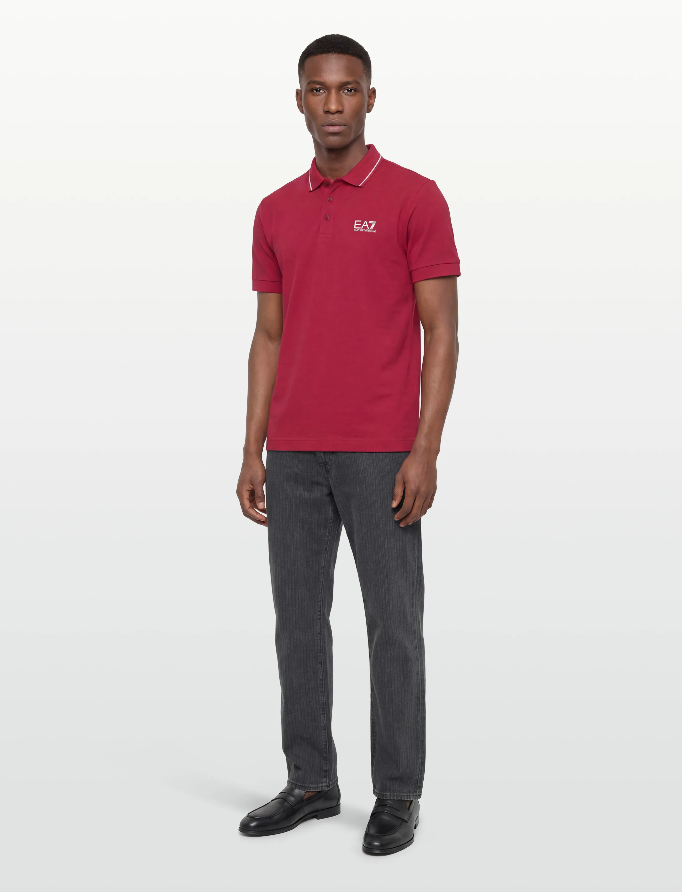EA7 Polo Shirt, M, Polos, Rot - Short-sleeved, Männerswear