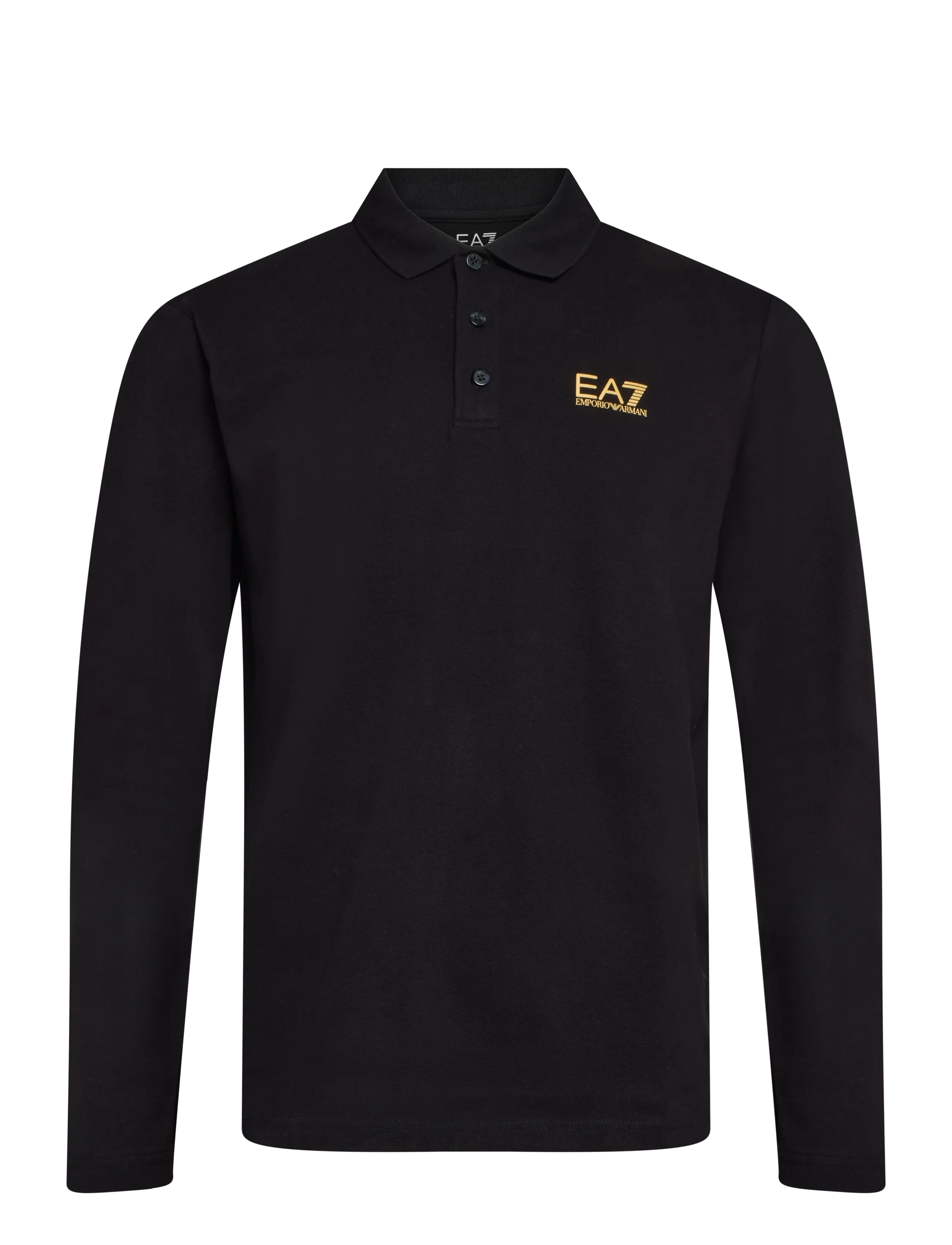 EA7 POLO SHIRT - Poloshirts - BLACK/GOLD / black