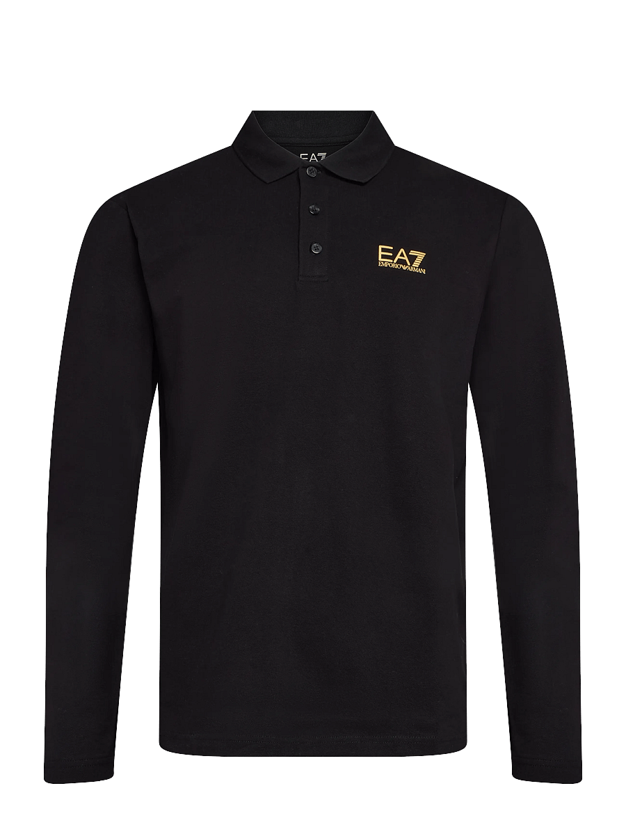 EA7 - POLO SHIRT - pikkade varrukatega polod - black/gold - 0