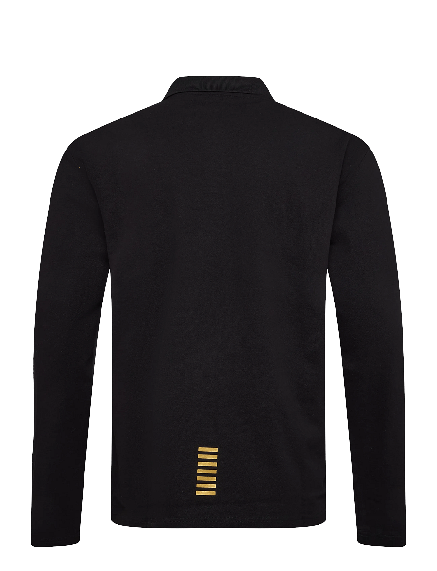 EA7 - POLO SHIRT - pikkade varrukatega polod - black/gold - 1
