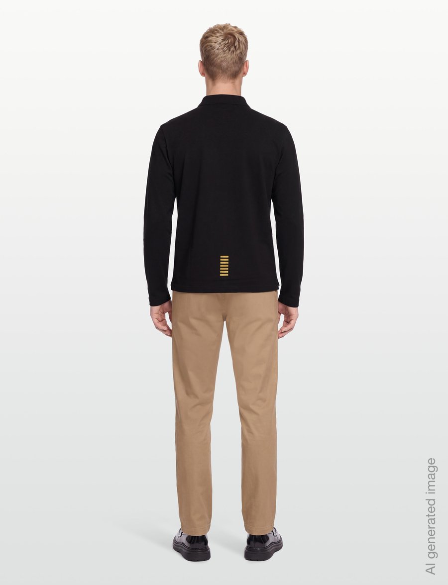EA7 - POLO SHIRT - pikkade varrukatega polod - black/gold - 4