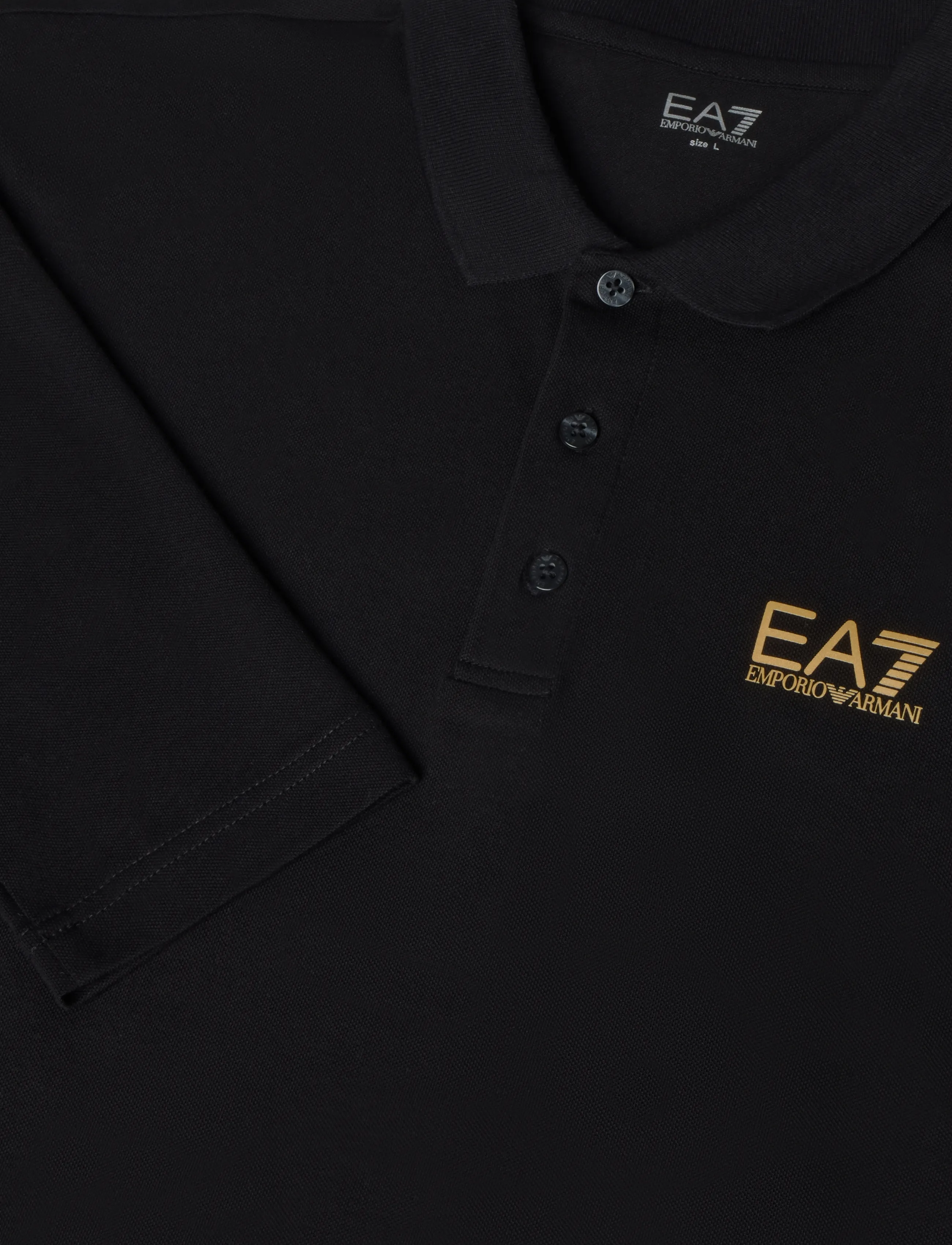 EA7 - POLO SHIRT - pikkade varrukatega polod - black/gold - 2