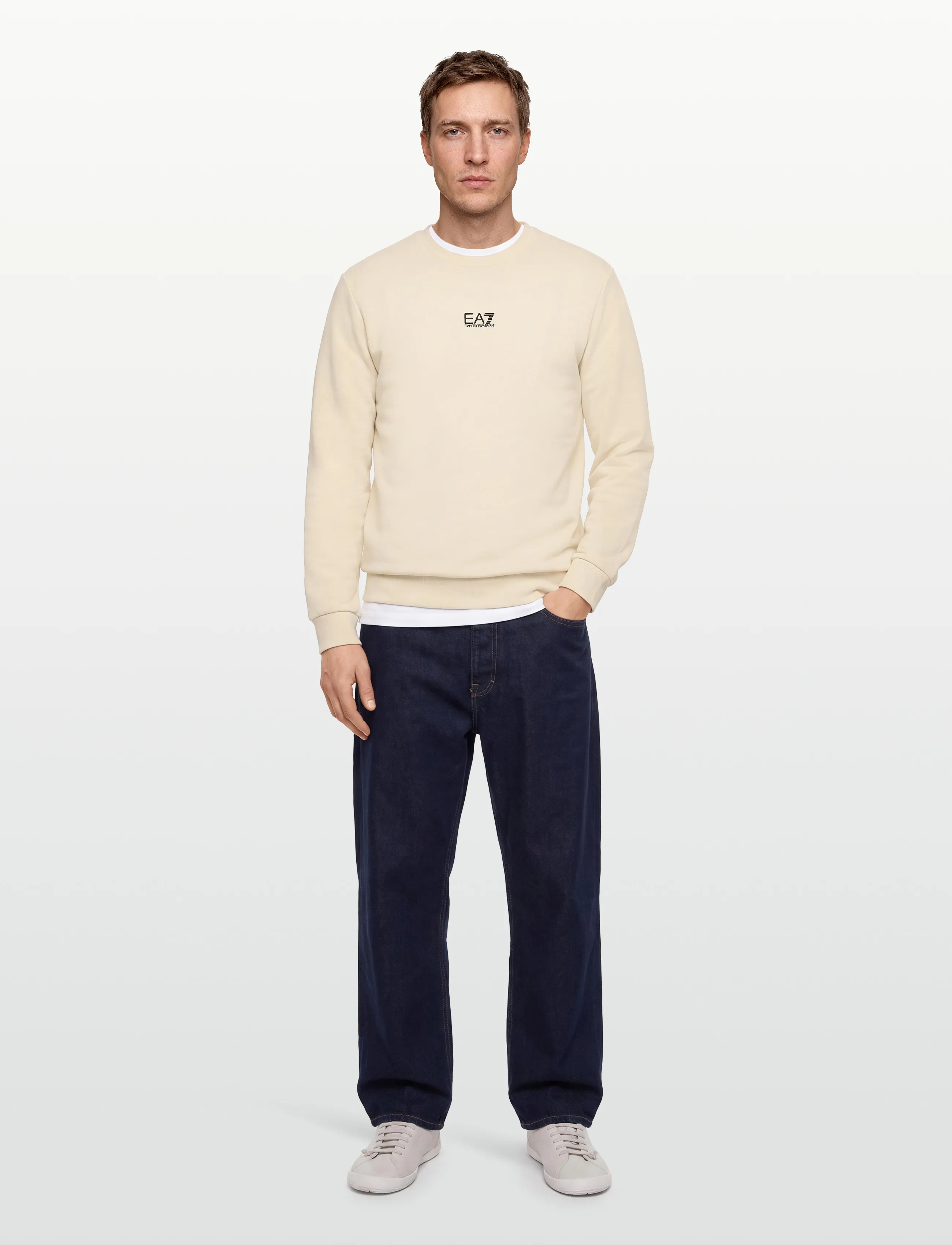 EA7 Sweatshirt, XS, Cream, Sweatshirts & Hættetrøjer > Sweatshirts, Herre
