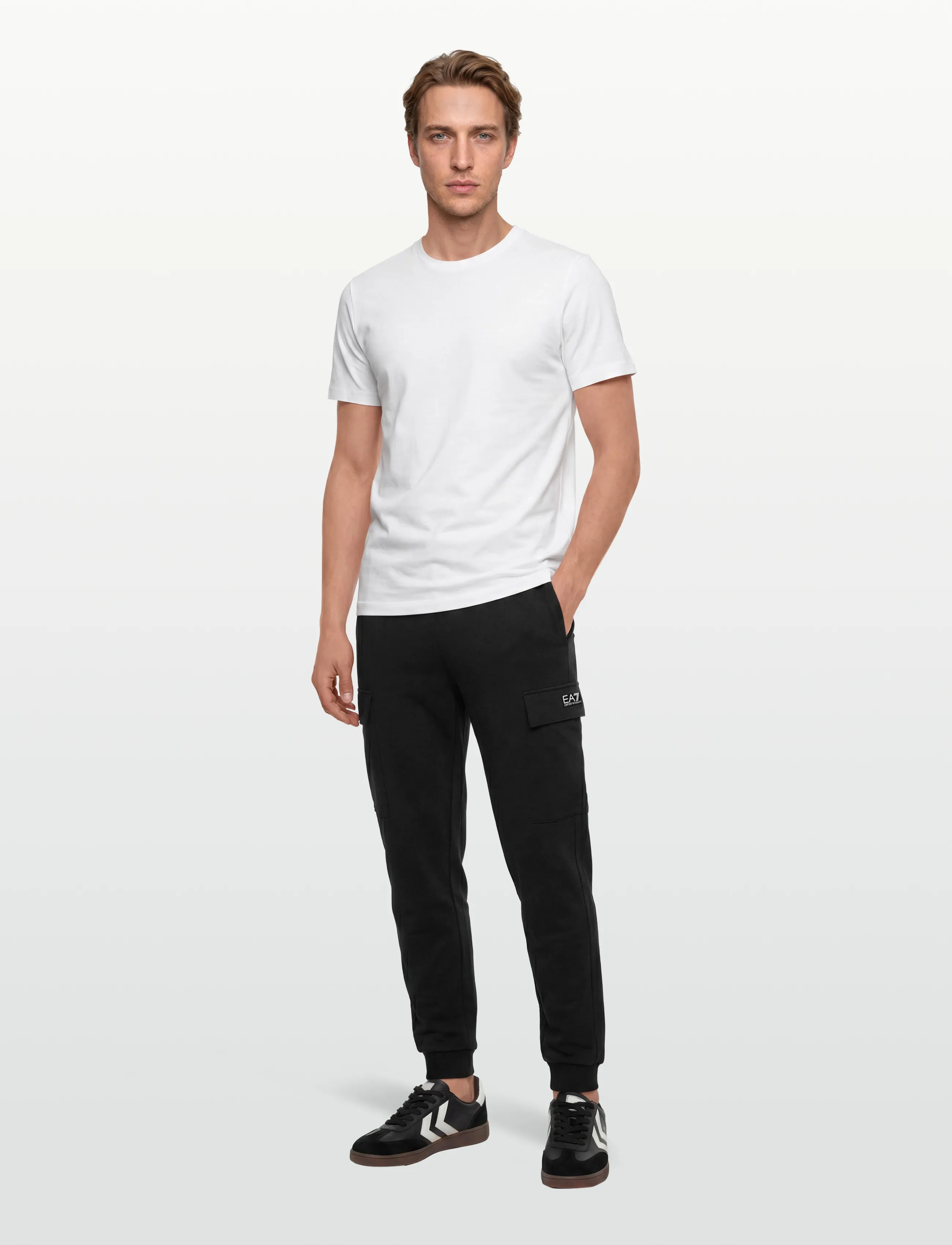 EA7 Trouser, Mænd, Cargo Joggingbukser, Sort, Str: S