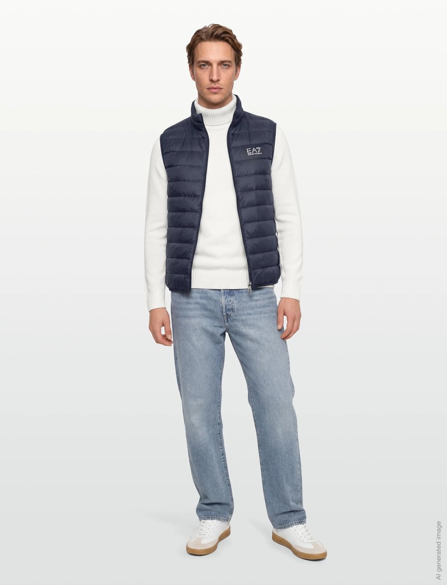 EA7 - DOWN WAISTCOAT - westen - armani blue - 0