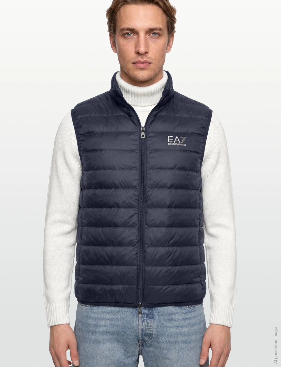 EA7 - DOWN WAISTCOAT - westen - armani blue - 3