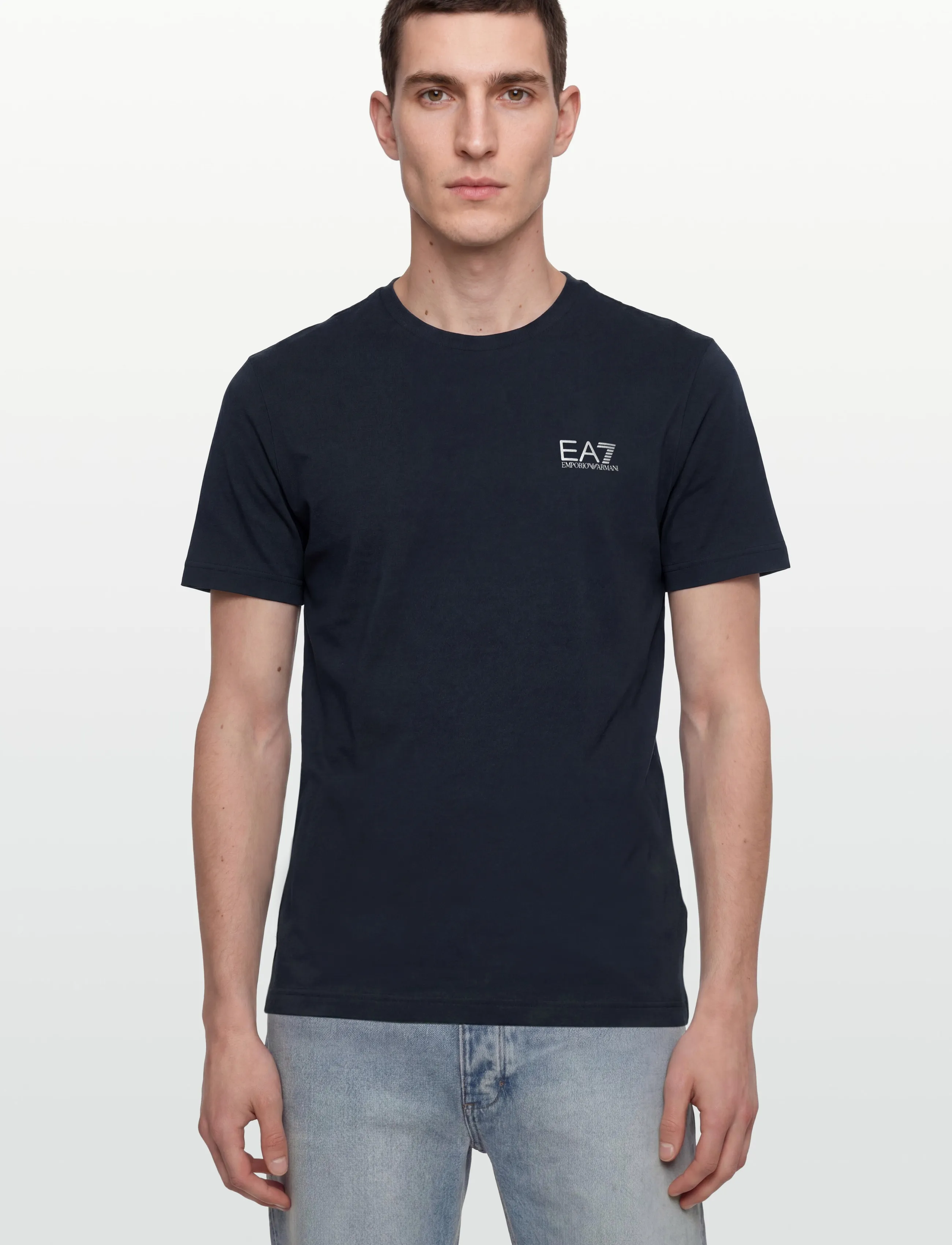 Core Identity T-shirt i marinblå Pima-bomull 3