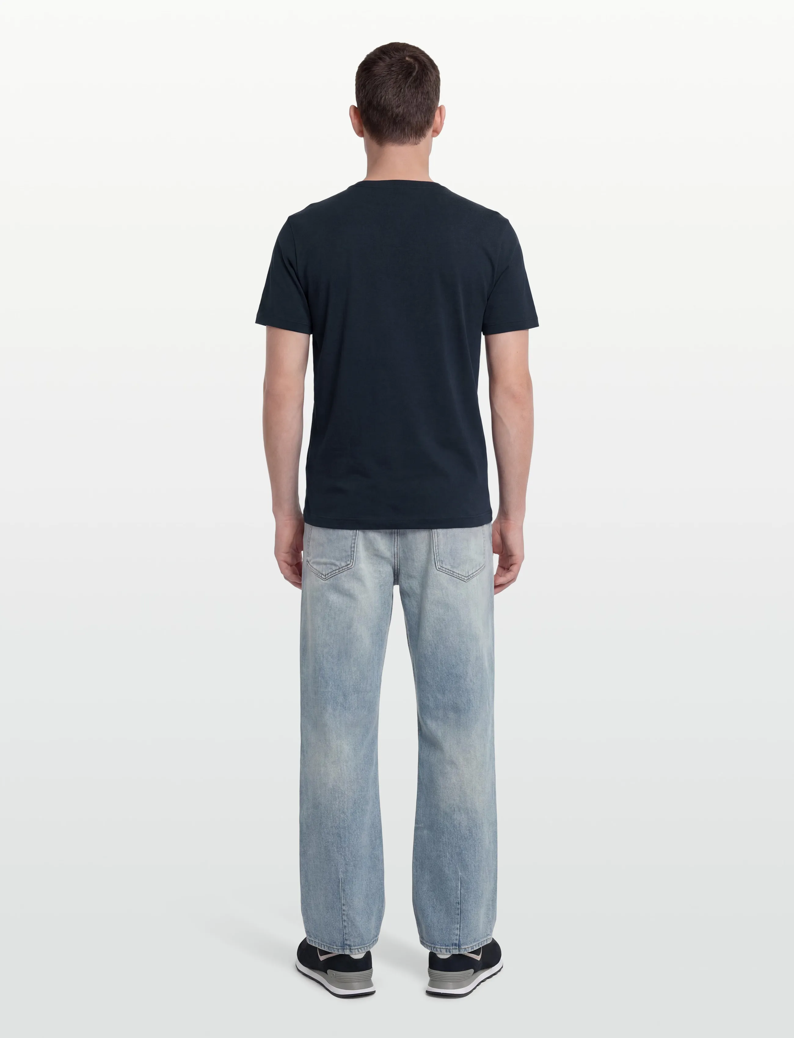 Core Identity T-shirt i marinblå Pima-bomull 4
