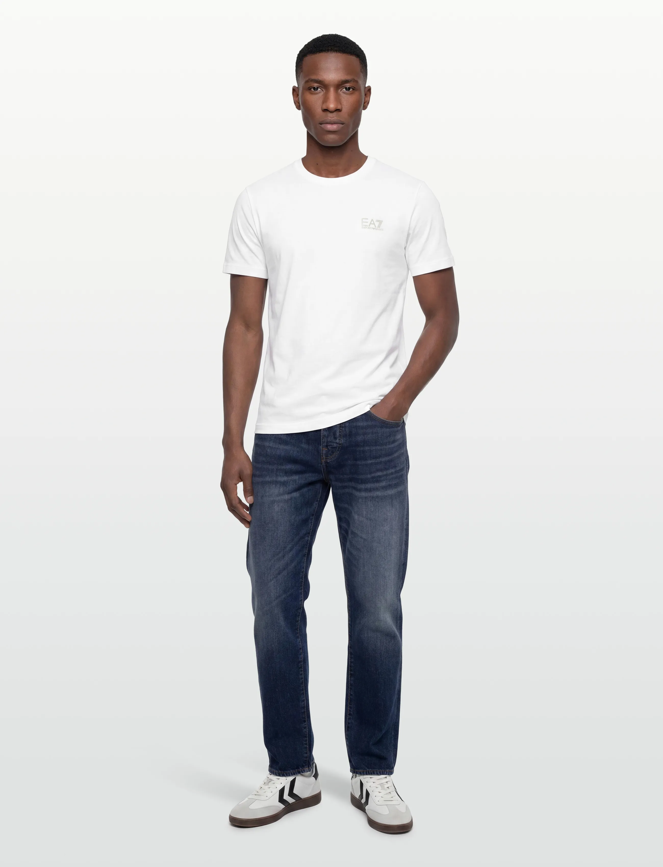 EA7 T-Shirt, S, T-shirts, Weiß - Short-sleeved, Männerswear