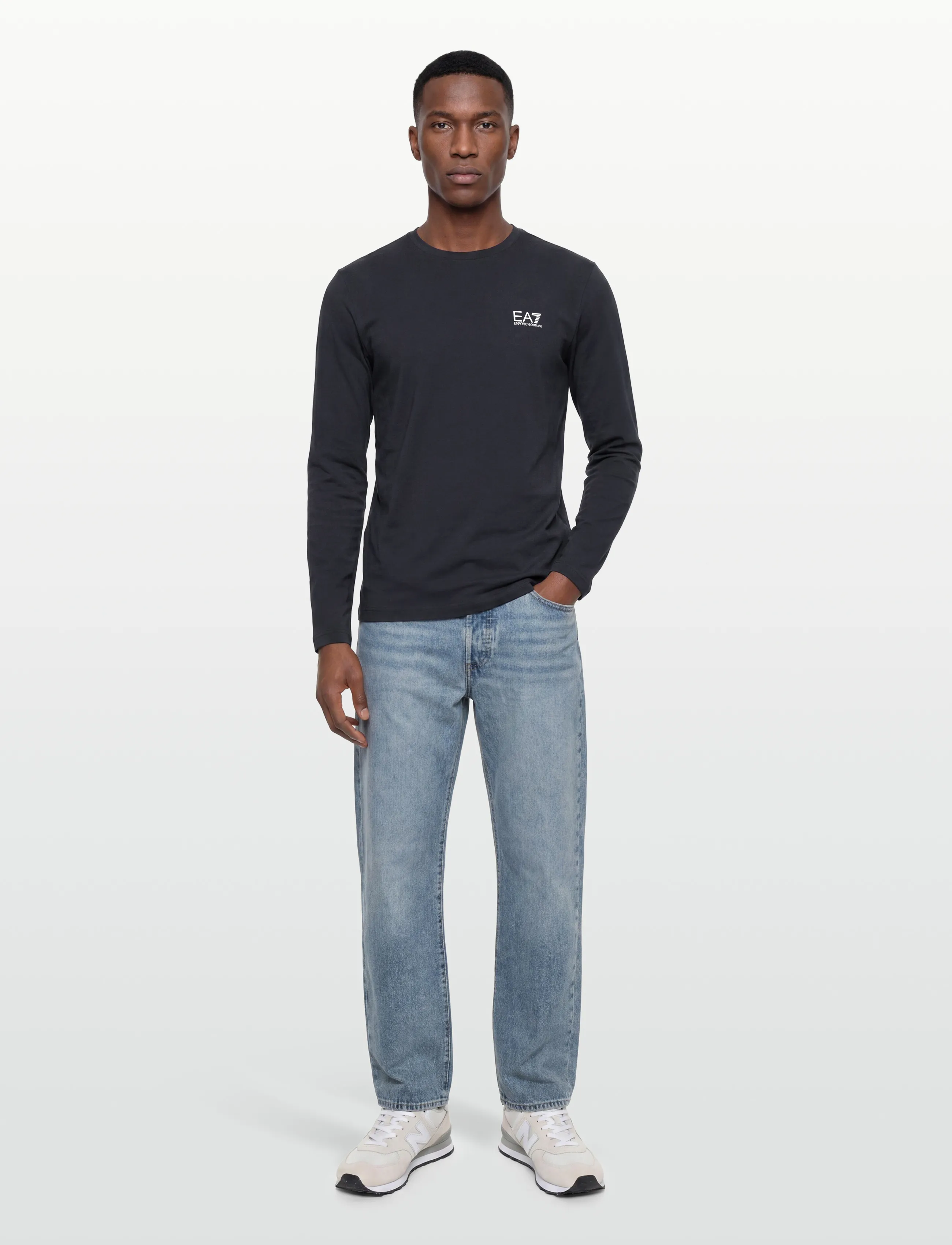 EA7 T-Shirt, L, Navy, T-Shirts > Langærmede, Herre