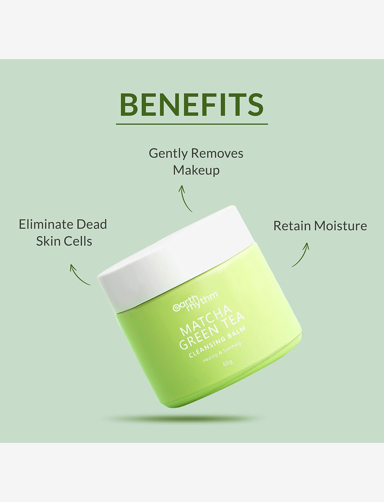 Earth Rhythm - CLEANSING BALM WITH MATCHA GREEN TEA - cleansing balm - green - 2