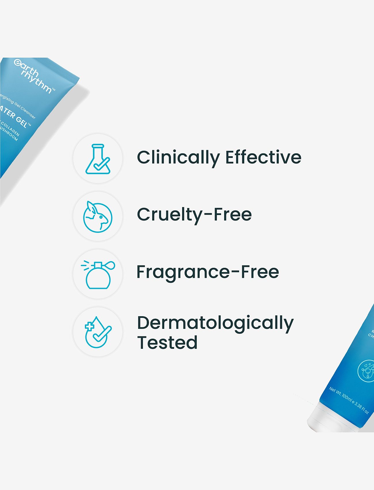 Earth Rhythm - ENERGISING WATER GEL CLEANSER WITH MARINE COLLAGEN - näopesu - clear - 3