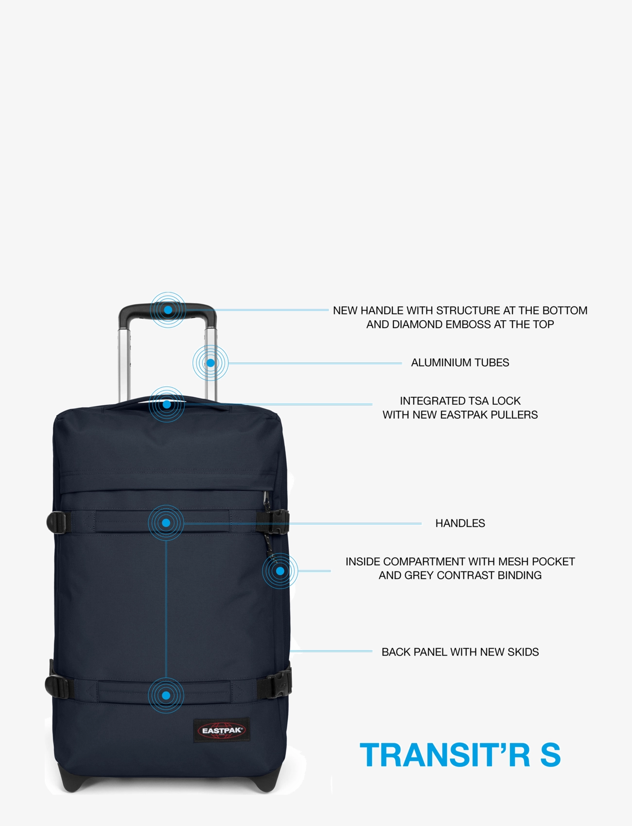 Eastpak - TRANSIT'R S - resväskor - blue - 3