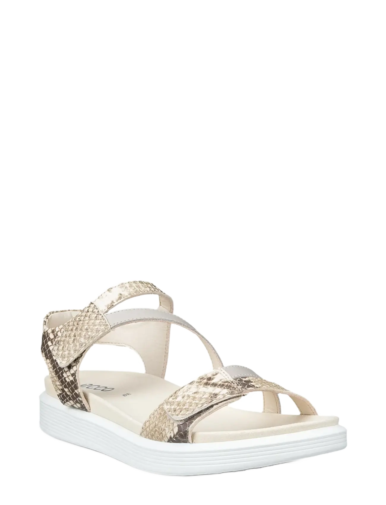 ECCO SOFT SANDAL W - Sandales - PYTHON/PURE CASHMERE METALLIC / cream