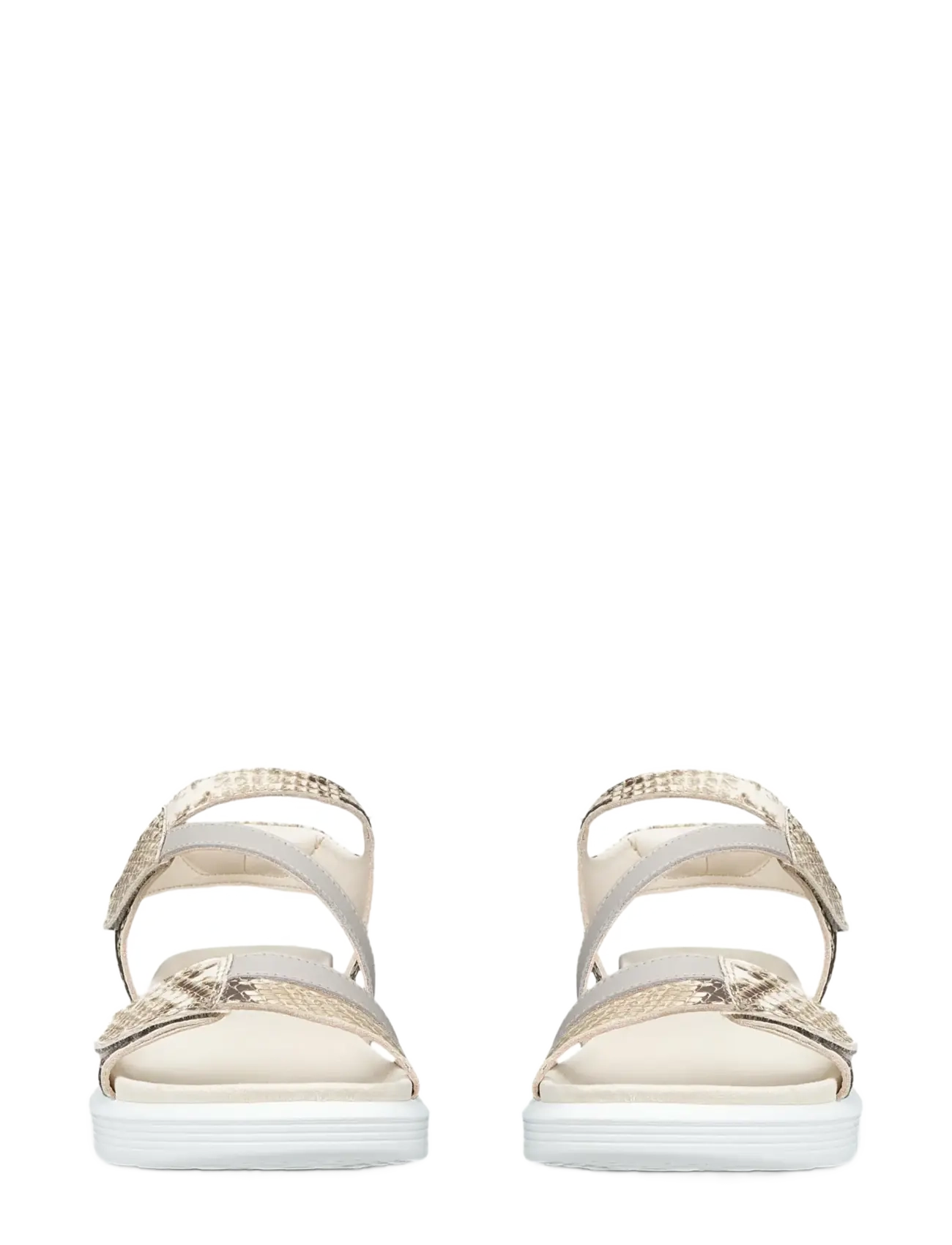 ECCO - SOFT SANDAL W - platta sandaler - python/pure cashmere metallic - 5