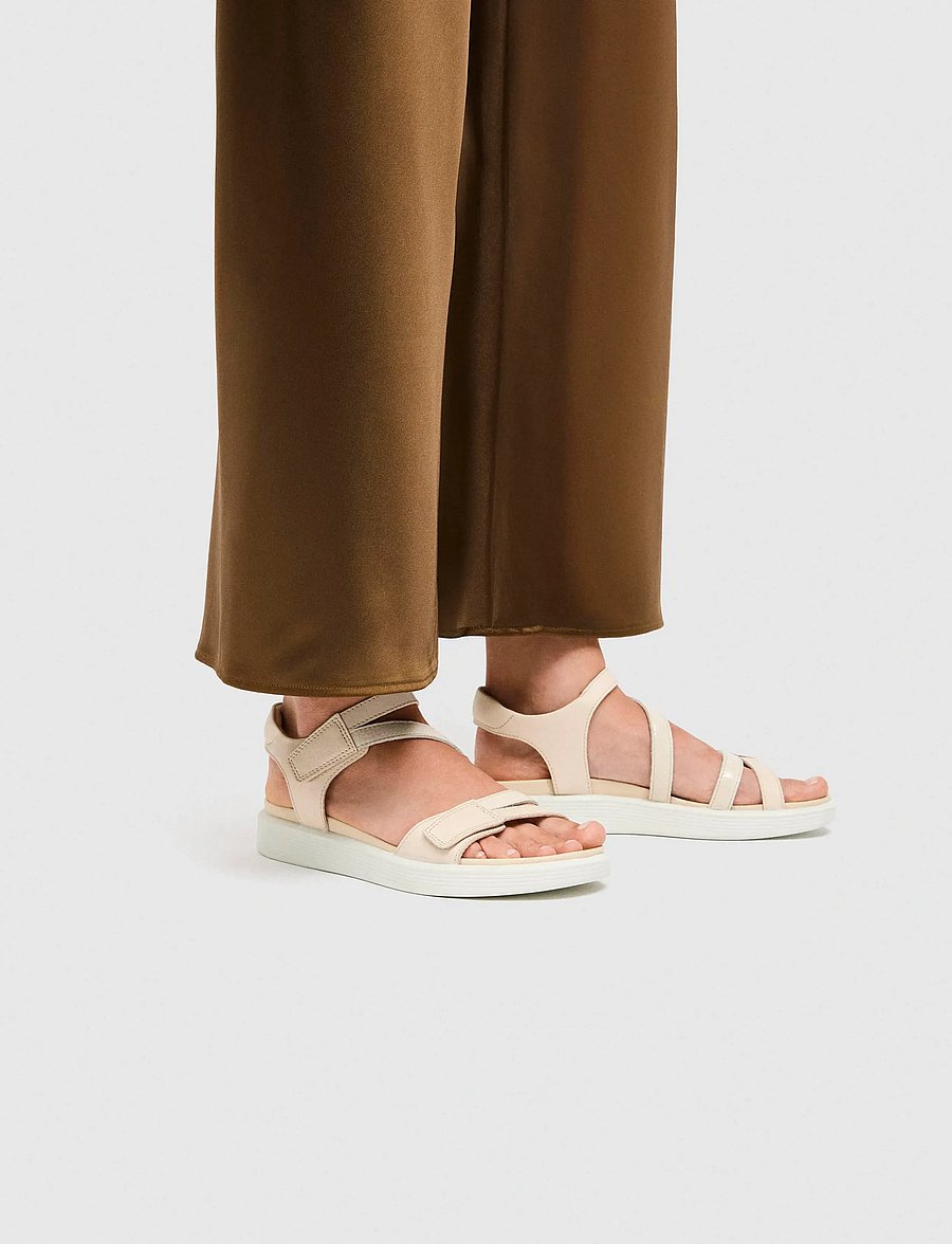 ECCO - SOFT SANDAL W - flatir sandalar - limestone/limestone - 0