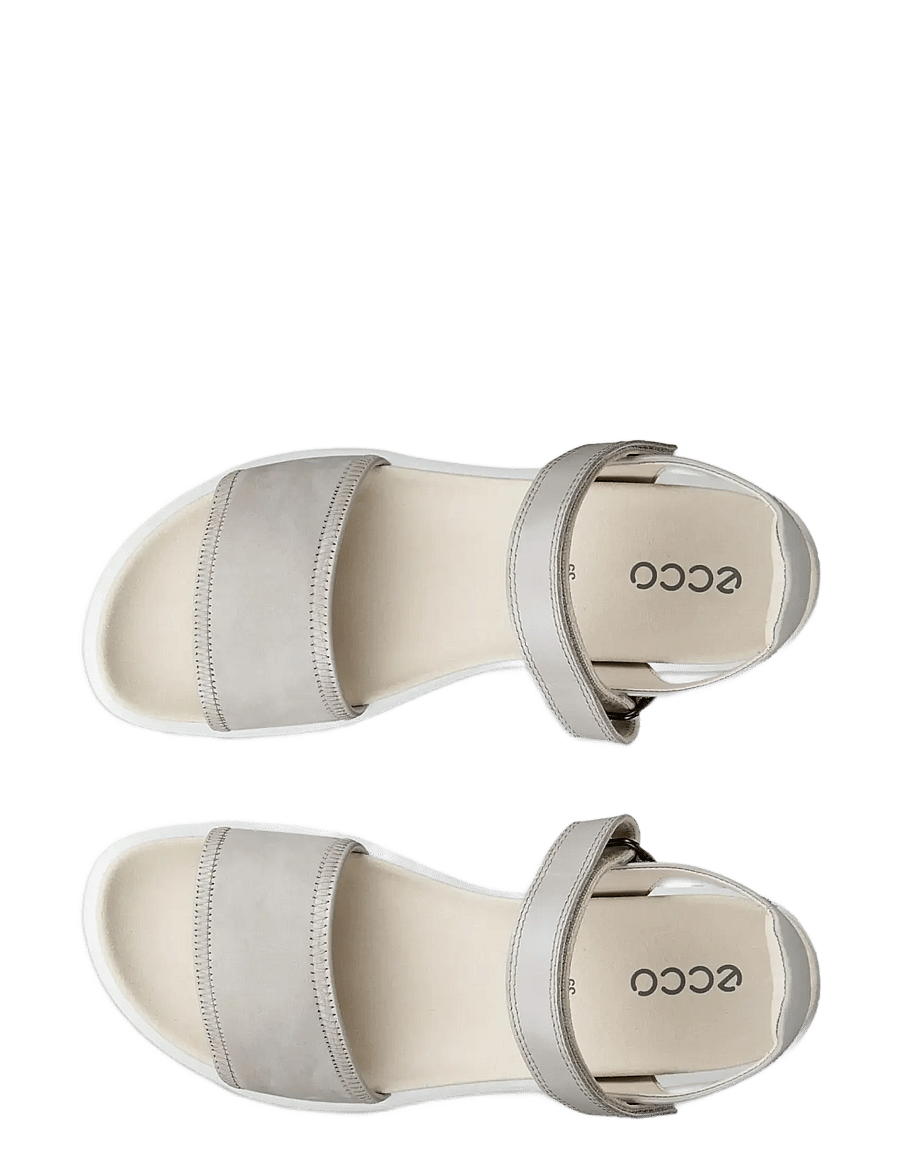 ECCO - SOFT SANDAL W - platta sandaler - pure cashmere metallic/limestone - 4