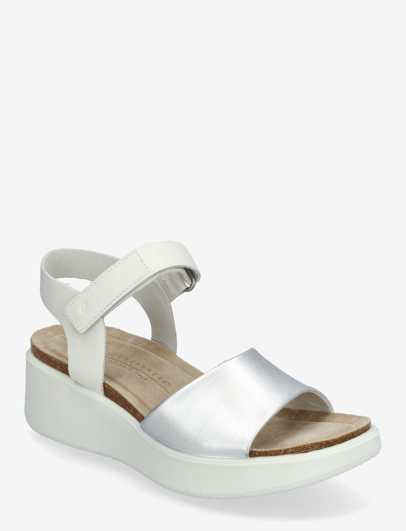ECCO - FLOWT WEDGE - plateau-sandalen - pure silver/white - 0
