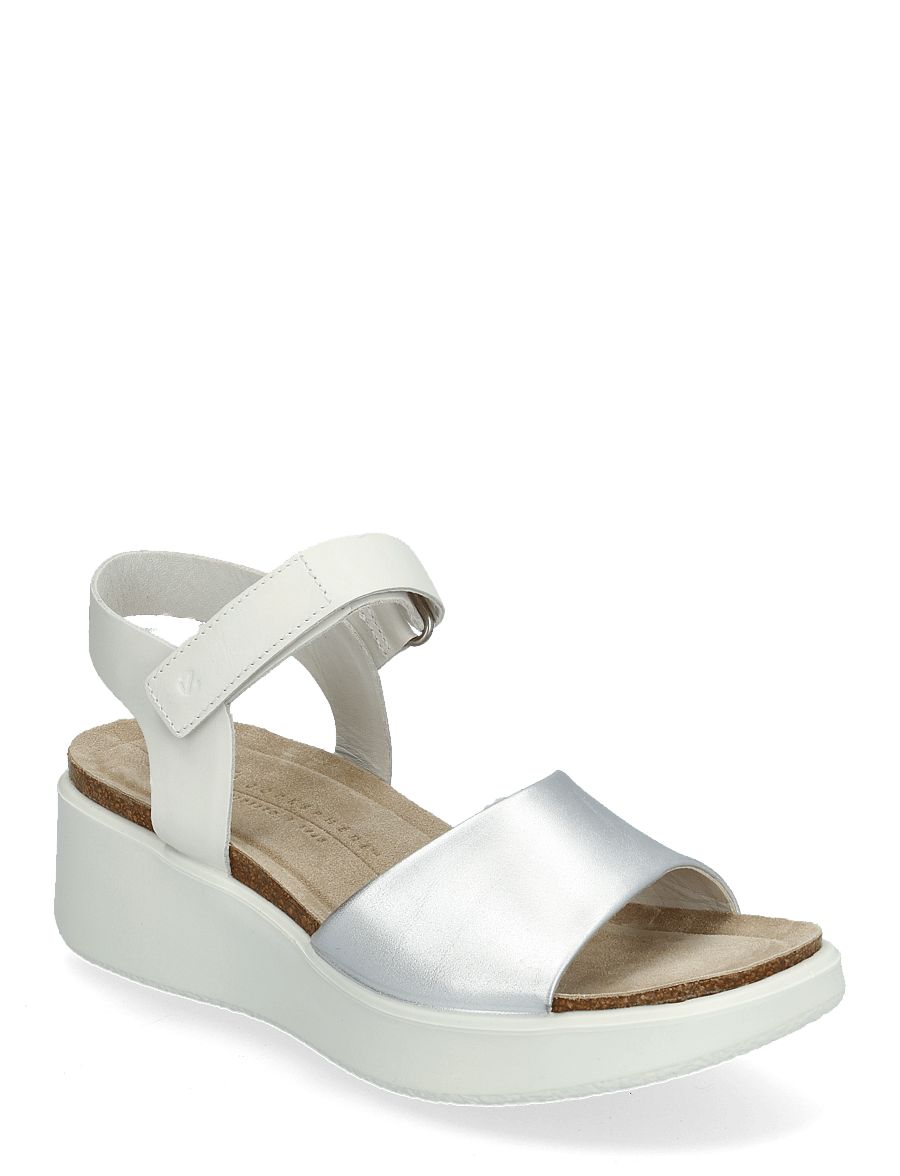 ECCO - FLOWT WEDGE - plateau-sandalen - pure silver/white - 0