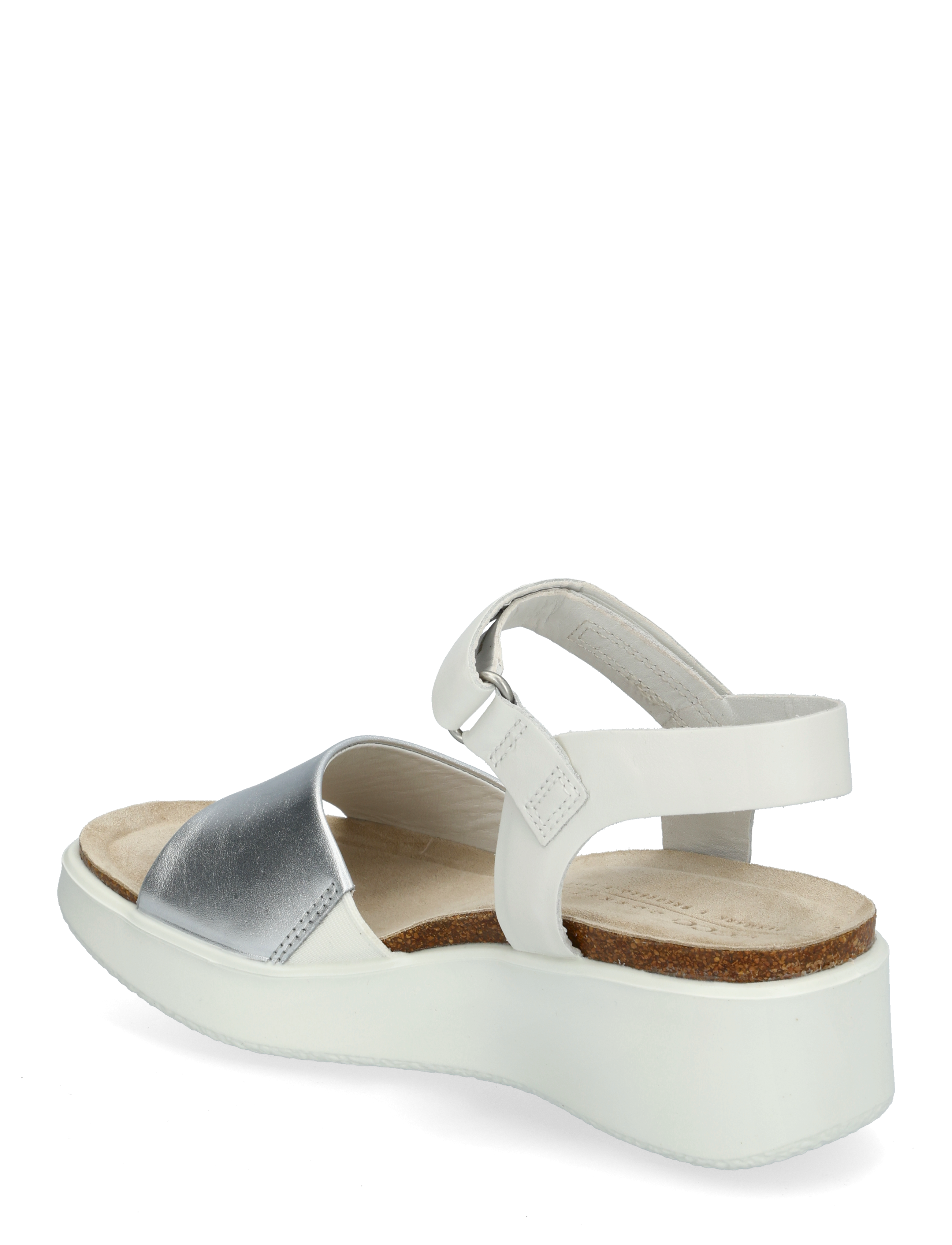 ECCO - FLOWT WEDGE - Þykkbotna sandalar - pure silver/white - 2