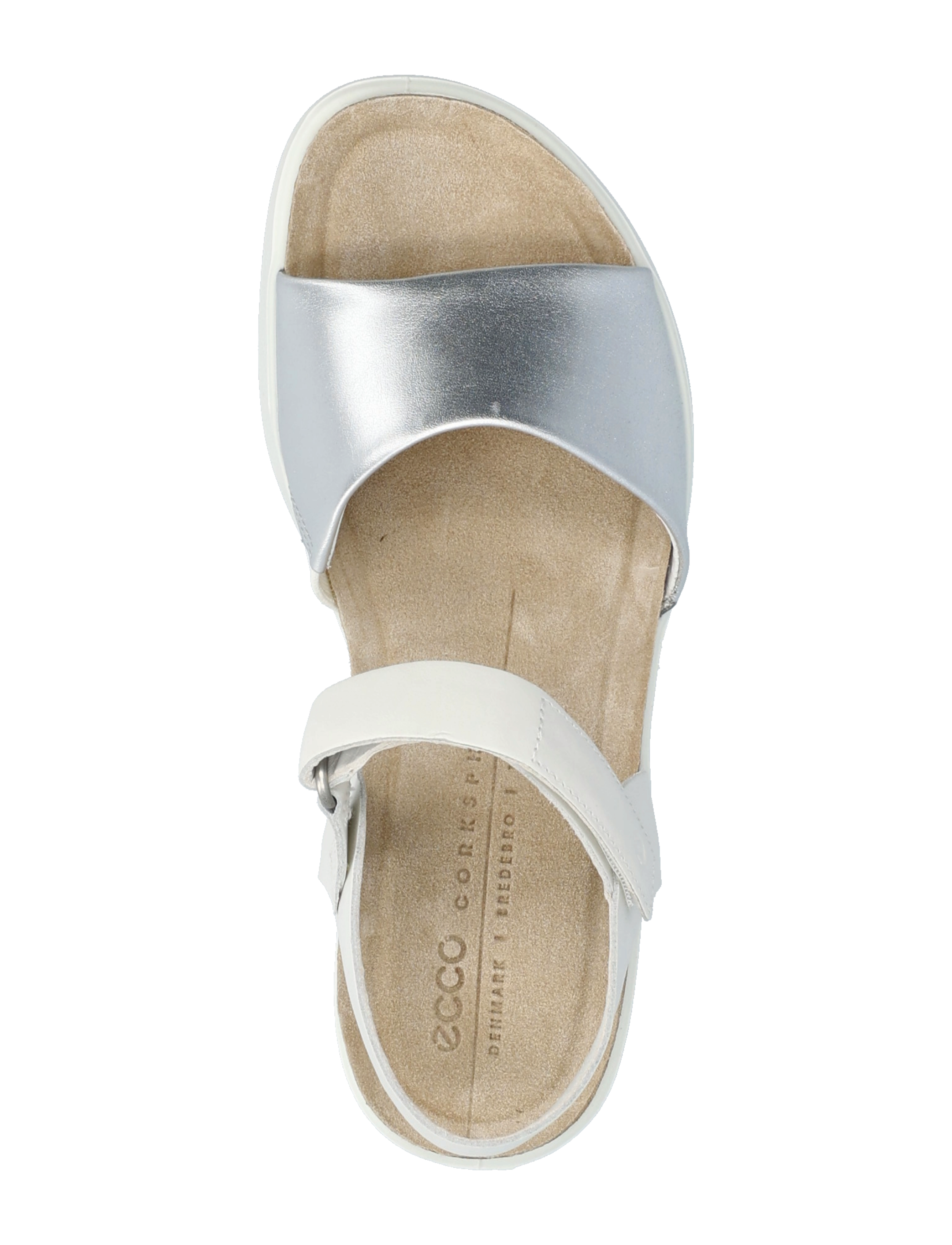 ECCO - FLOWT WEDGE - Þykkbotna sandalar - pure silver/white - 3
