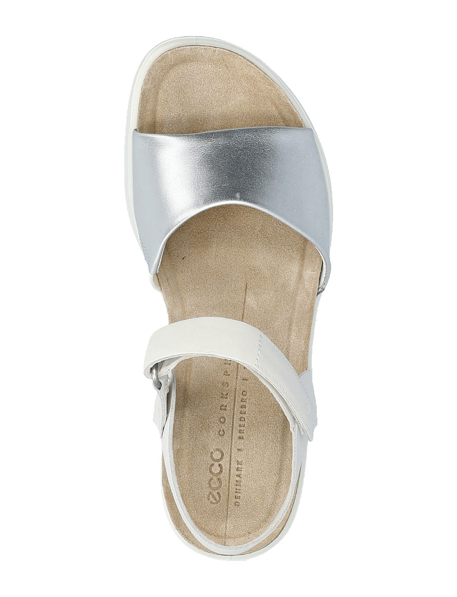 ECCO - FLOWT WEDGE - plateau-sandalen - pure silver/white - 3