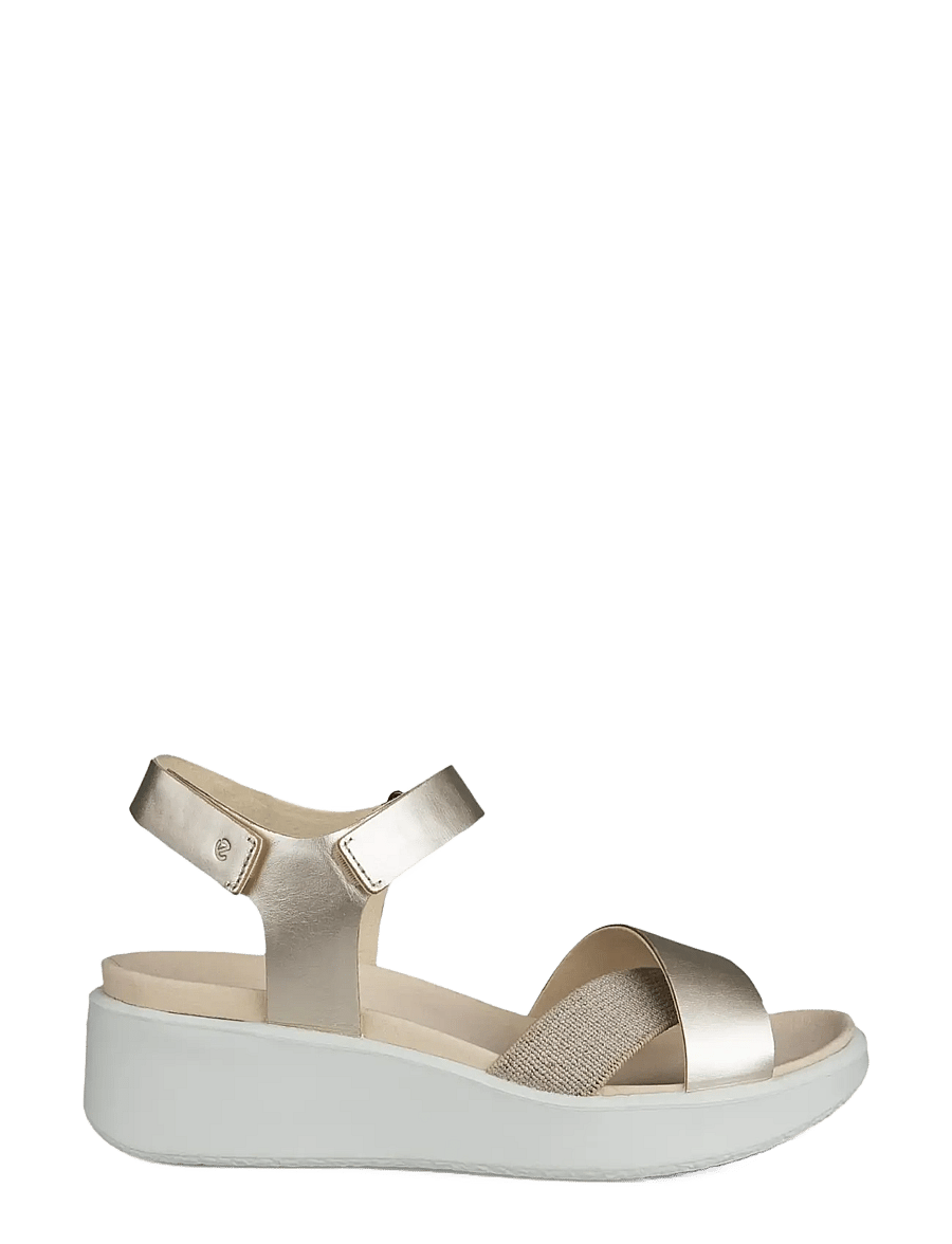 ECCO - FLOWT WEDGE LX W - platåsandaler - pure white gold - 1