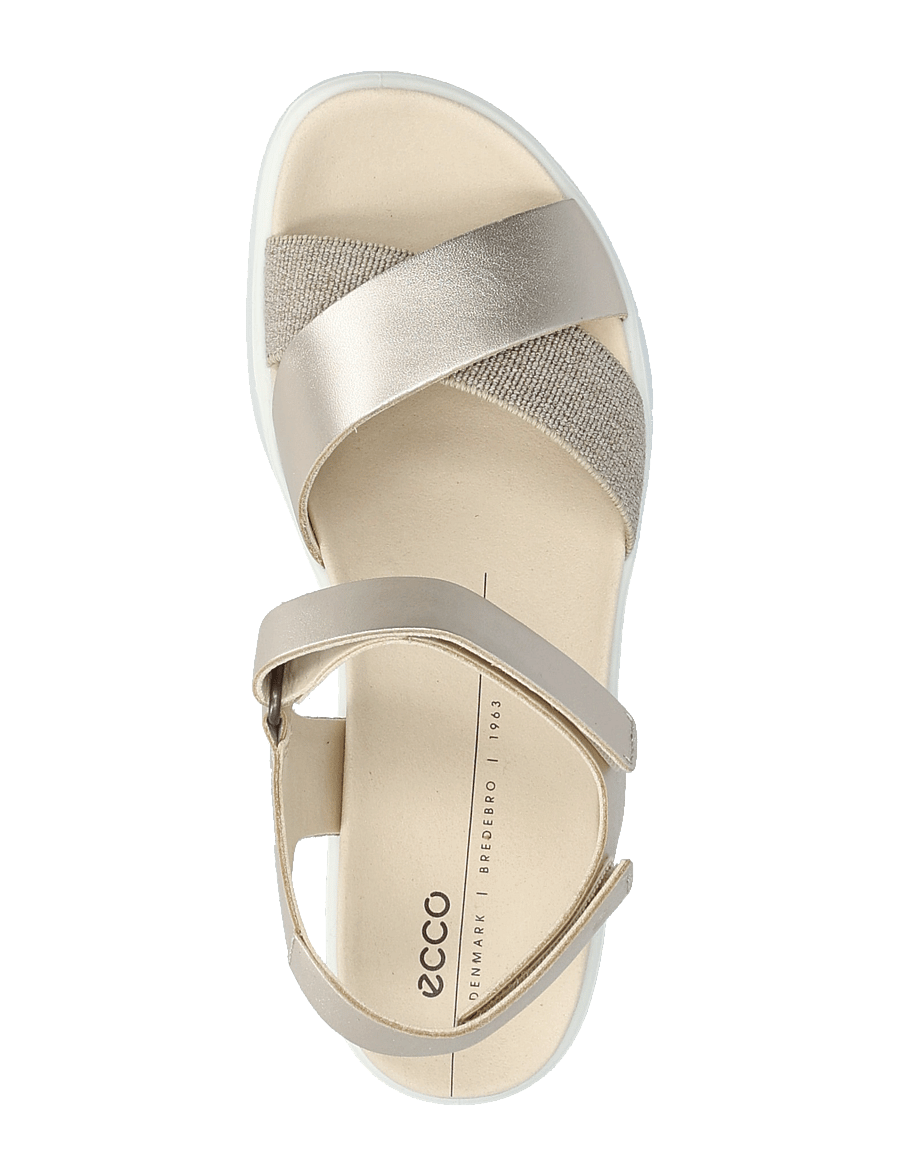 ECCO - FLOWT WEDGE LX W - platåsandaler - pure white gold - 3