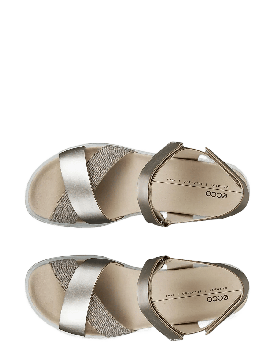 ECCO - FLOWT WEDGE LX W - platåsandaler - pure white gold - 4