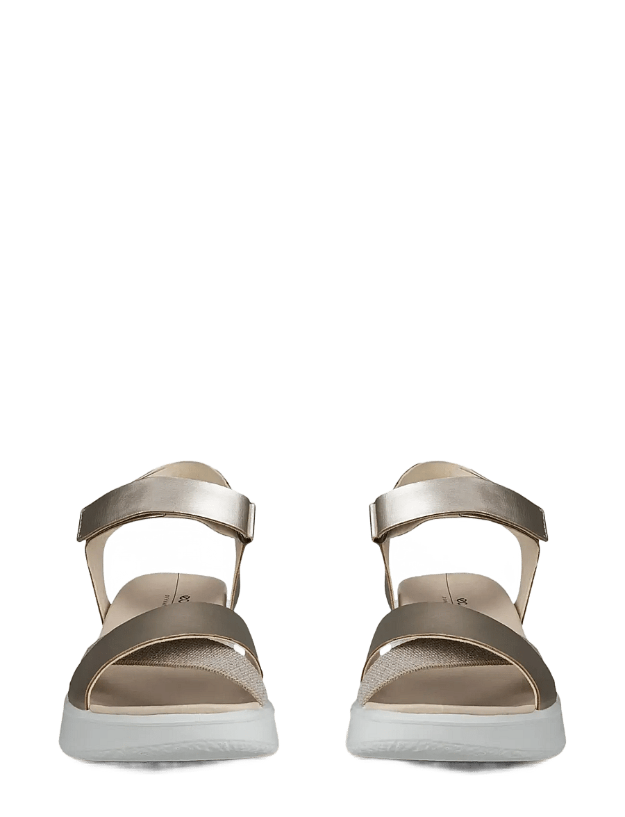ECCO - FLOWT WEDGE LX W - platåsandaler - pure white gold - 5