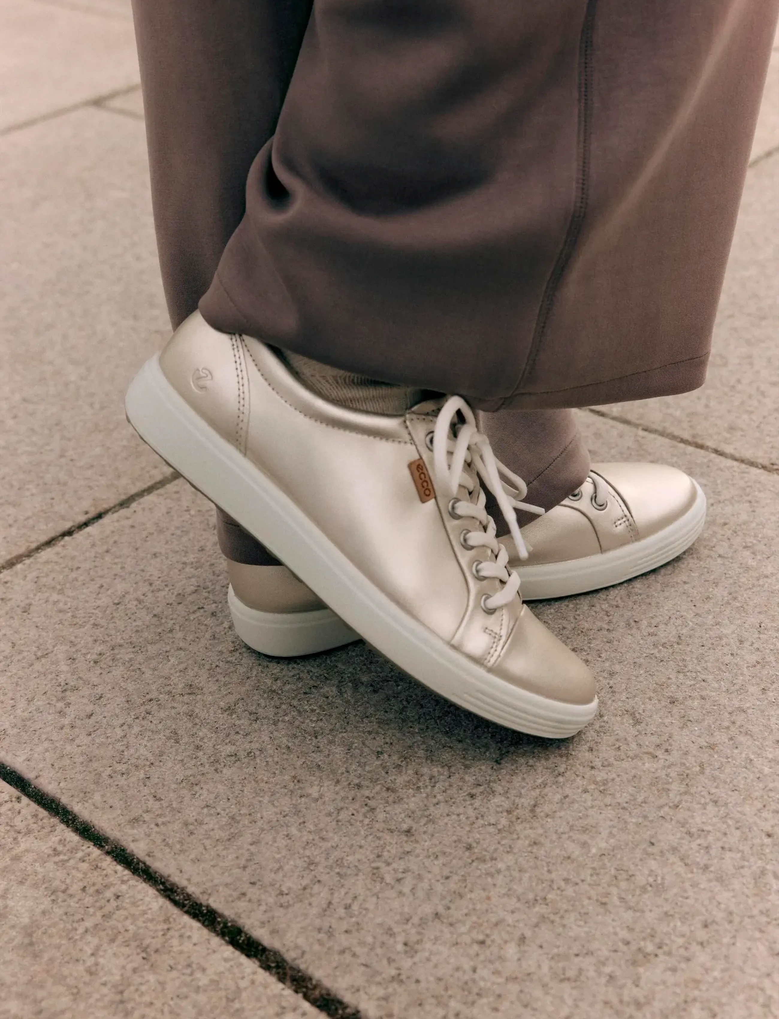 ECCO Soft 7 W, Kvinder, Lave Sneakers, Guld, Str: 39