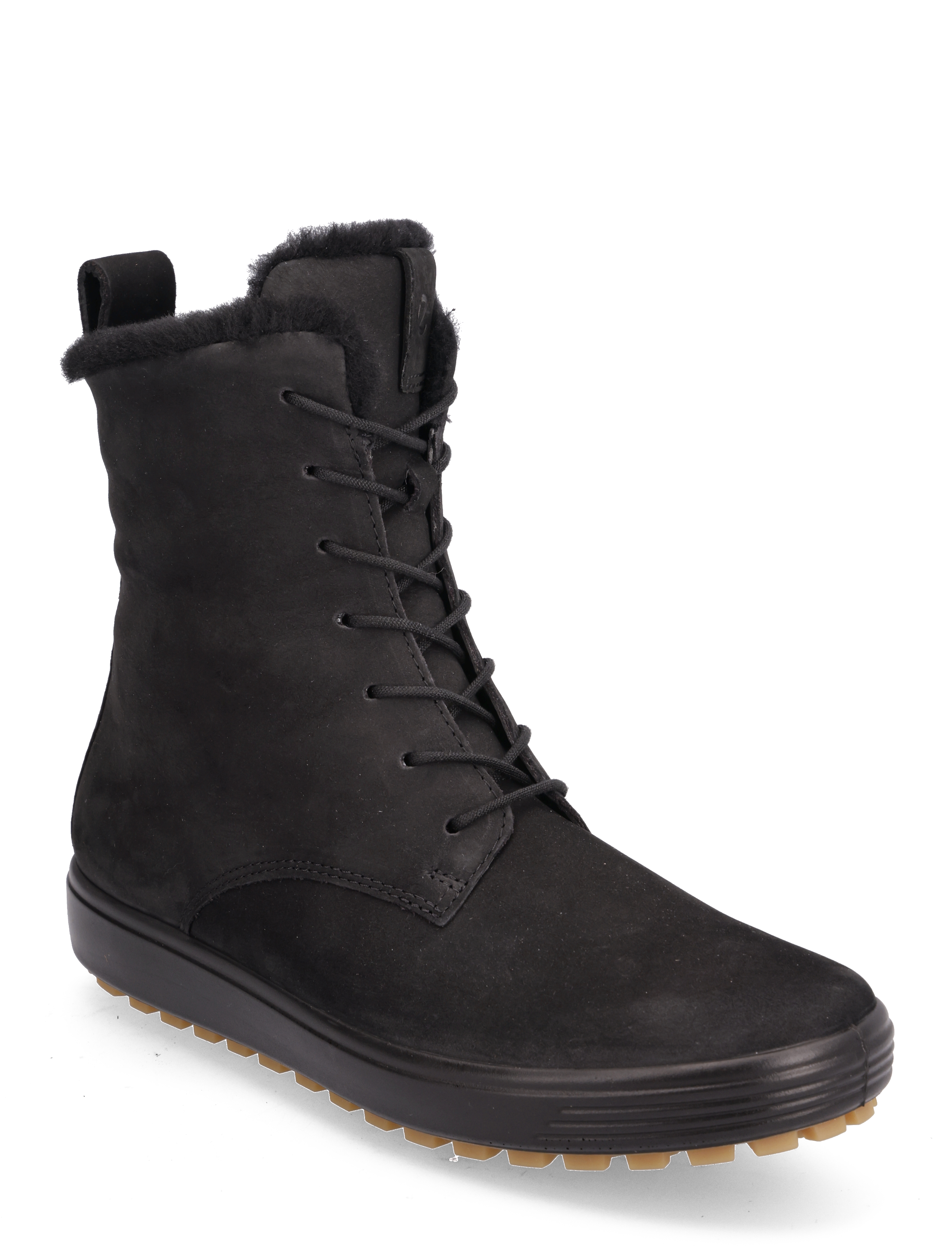 ECCO Soft 7 Tred W, Kvinder, Pelsforet Snørestøvle, Sort, Str: 36