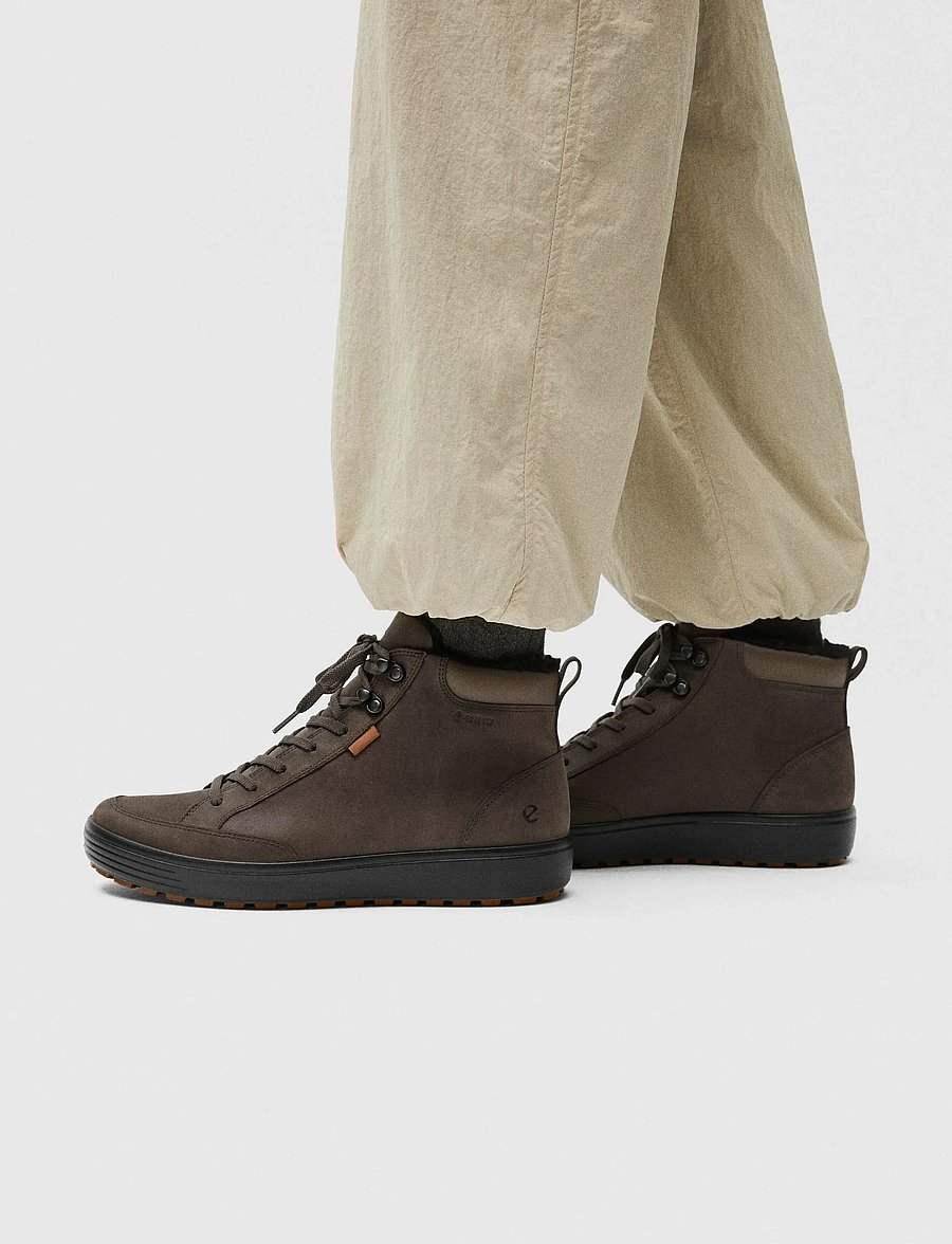 ECCO - SOFT 7 TRED M - kängor med snörning - tarmac/dark clay - 0