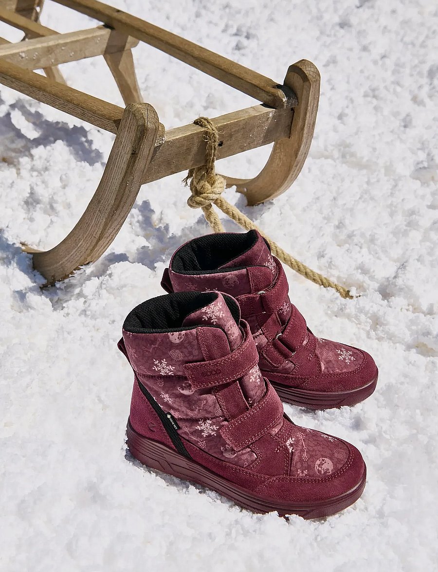 ECCO - URBAN SNOWBOARDER - vinterstøvler - dark ruby/snowflake print - 0