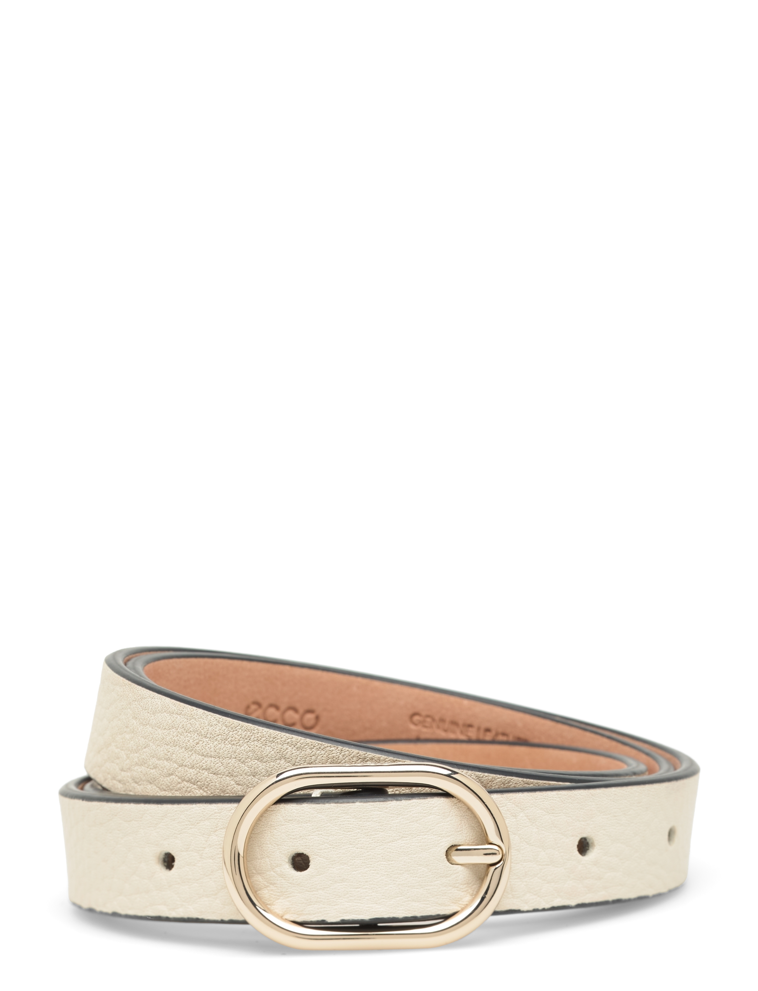 ECCO Formal Round Belt - CREME FRAICHE