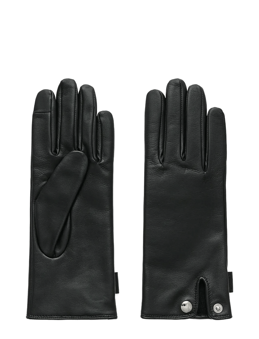 ECCO - ECCO Gloves W Snap - læderhandsker - black - 0