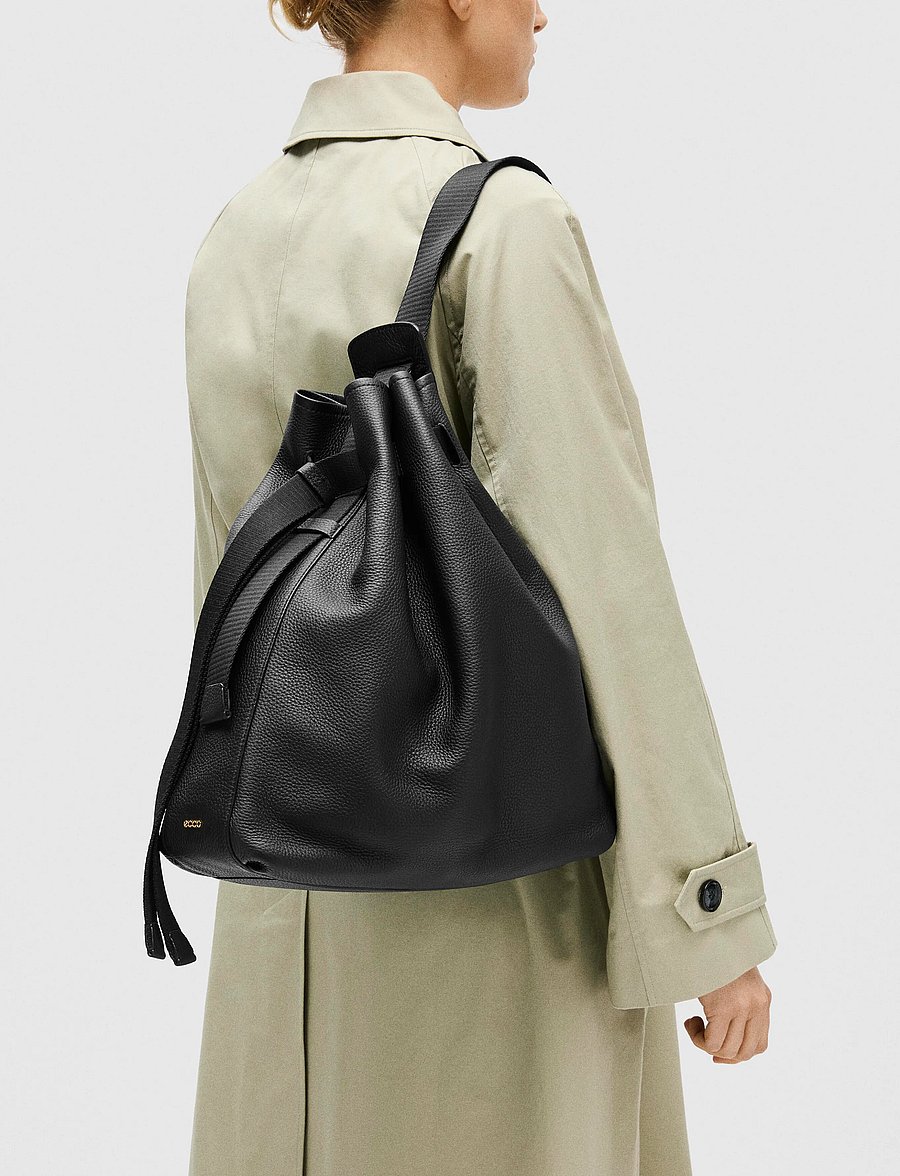 ECCO - ECCO Sail Bag M Pebbled Leather - shopper - black - 0