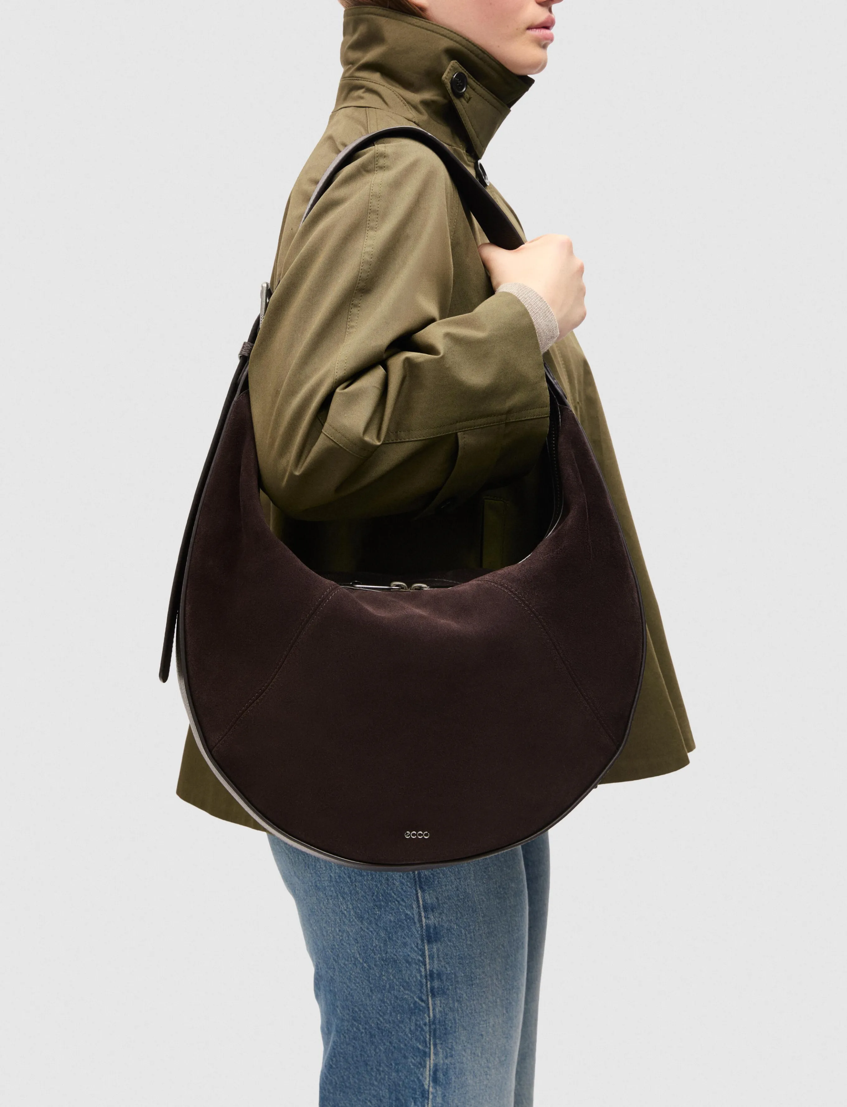 ECCO Fortune Bag L Suede, One Size, Bags, Braun - Small Shoulder Bags-crossbody Frauen